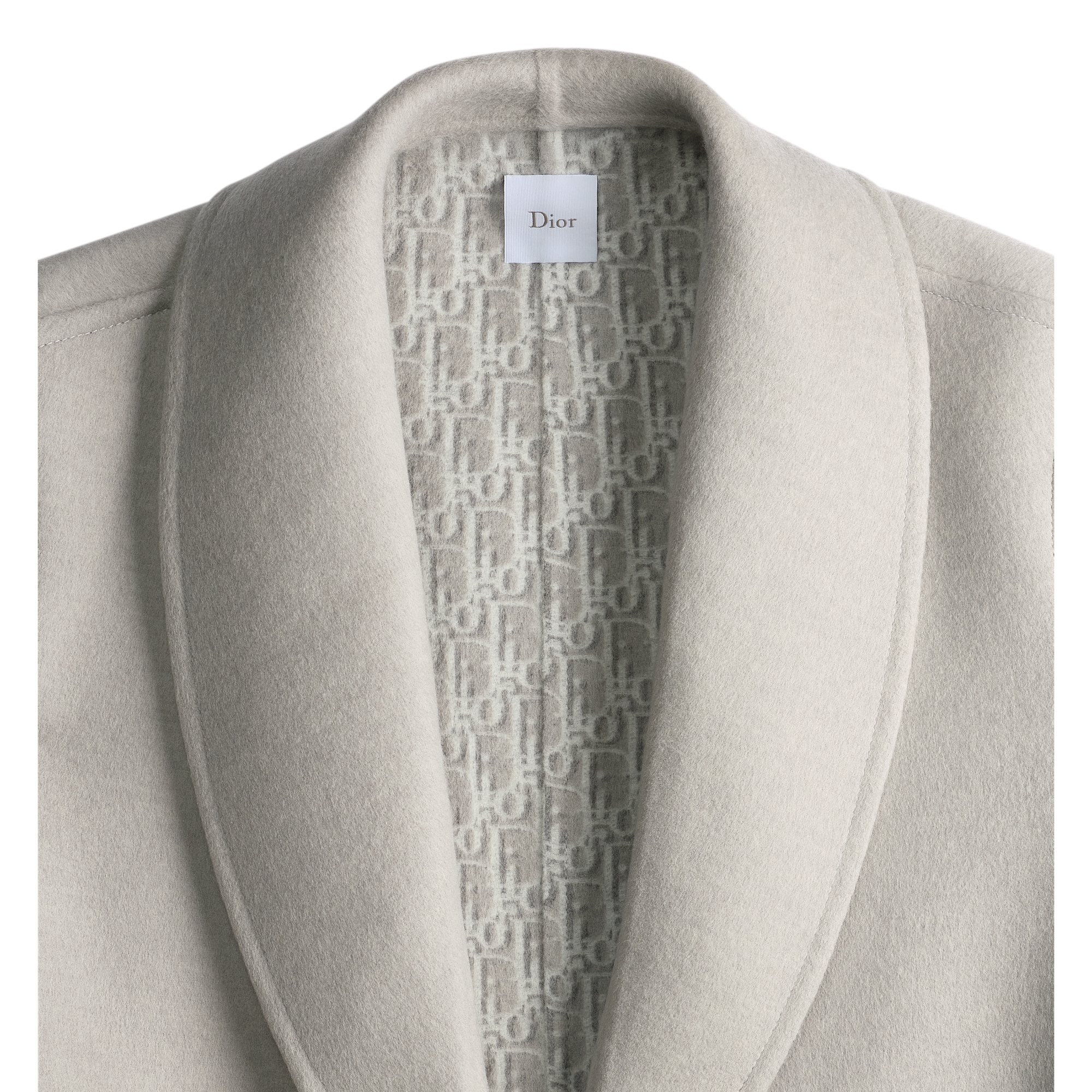 Belted Coat Gray Double-Faced Virgin Wool and Silk with Dior Oblique Interior E10