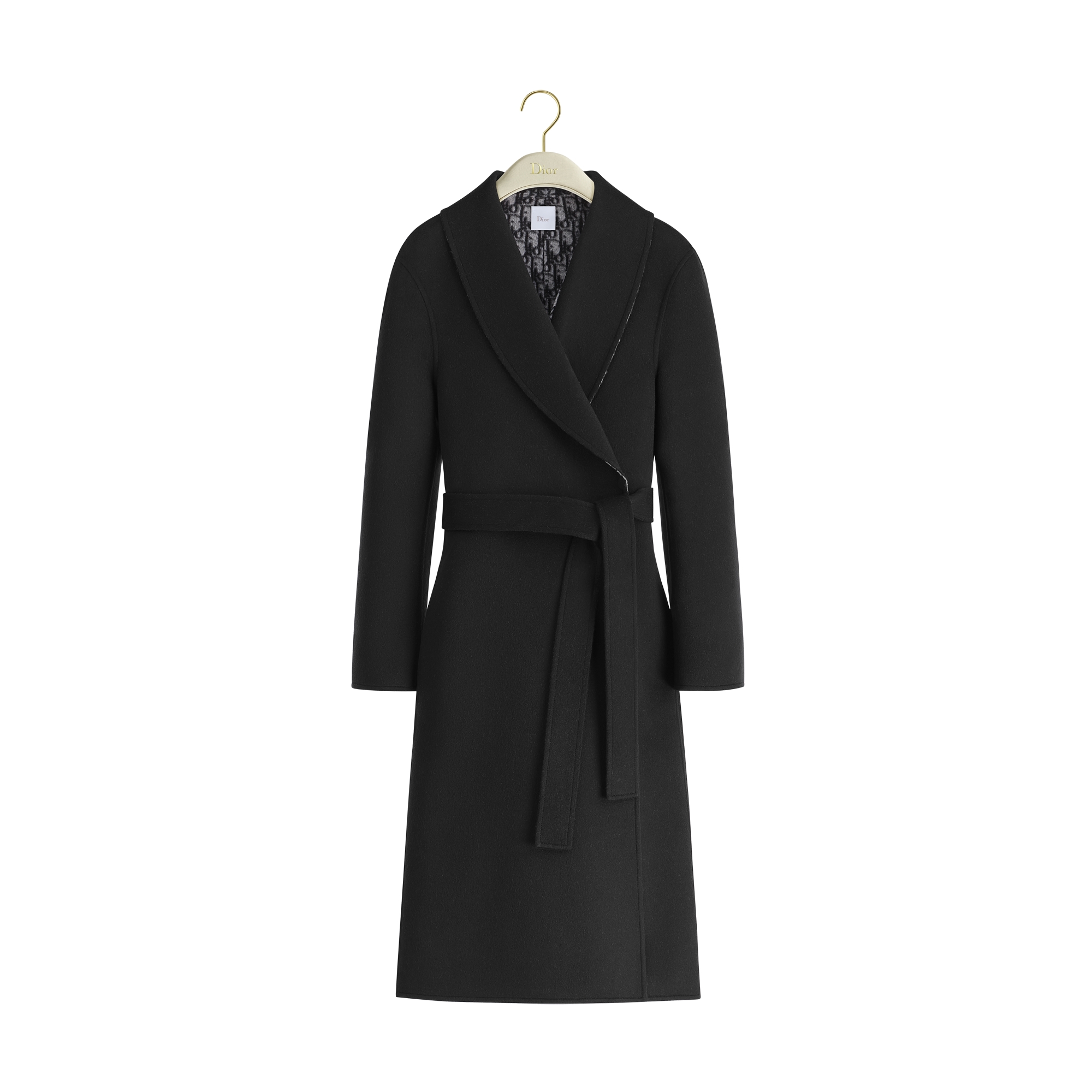  Black Double-Faced Virgin Wool and Silk with Dior Oblique Interior