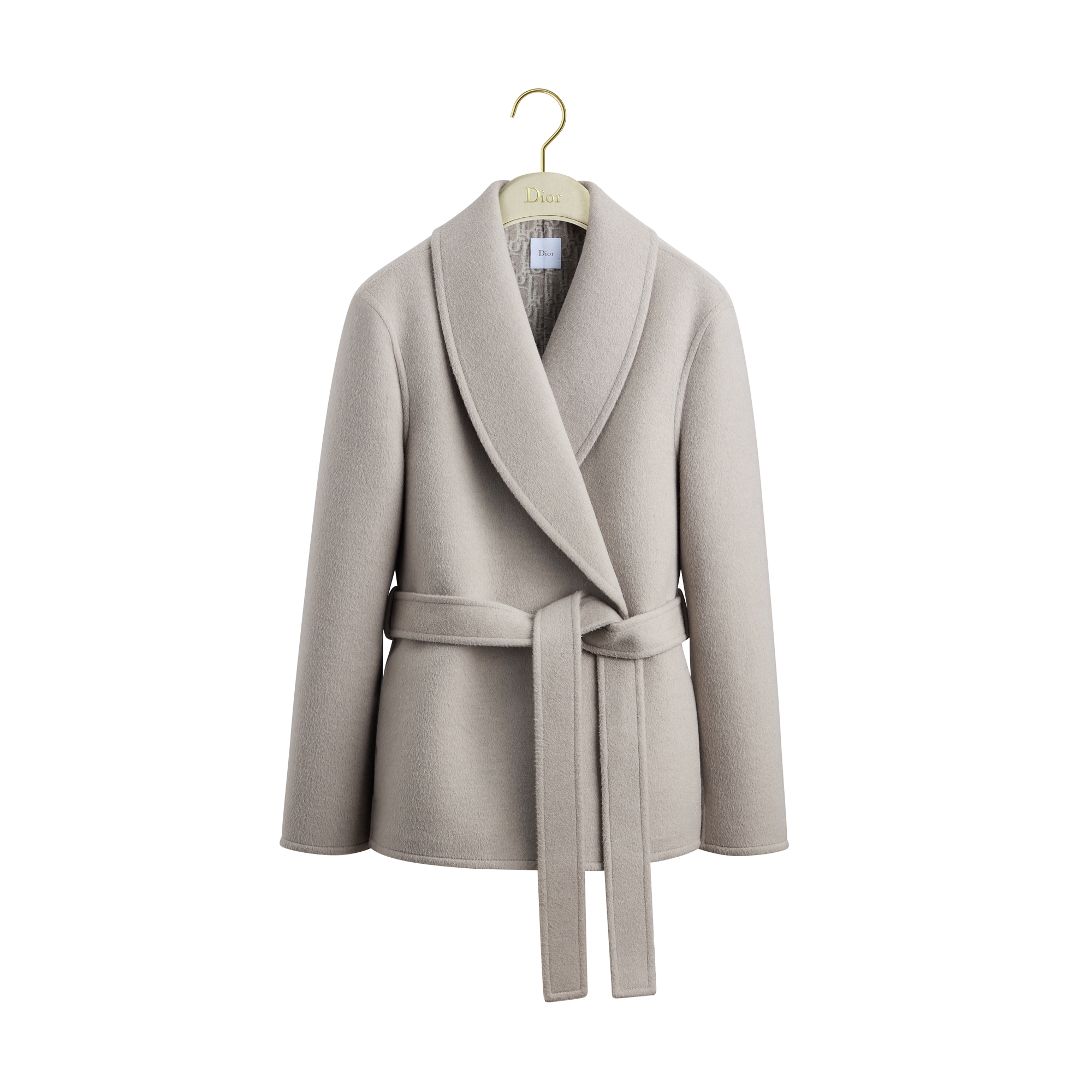 Belted Jacket Gray Double-Faced Virgin Wool and Silk with Dior Oblique Interior E01