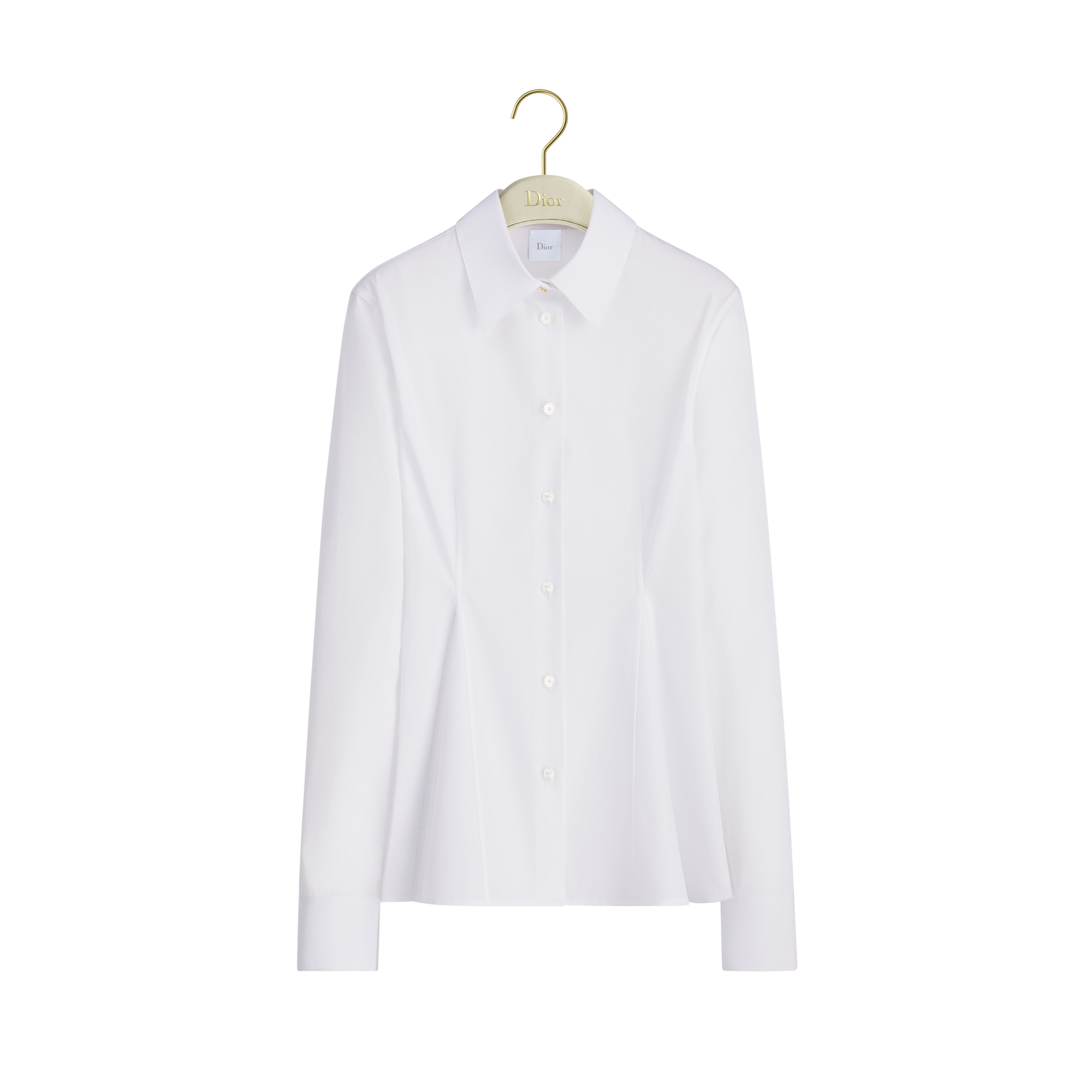 Peplum Blouse White Cotton Poplin E01