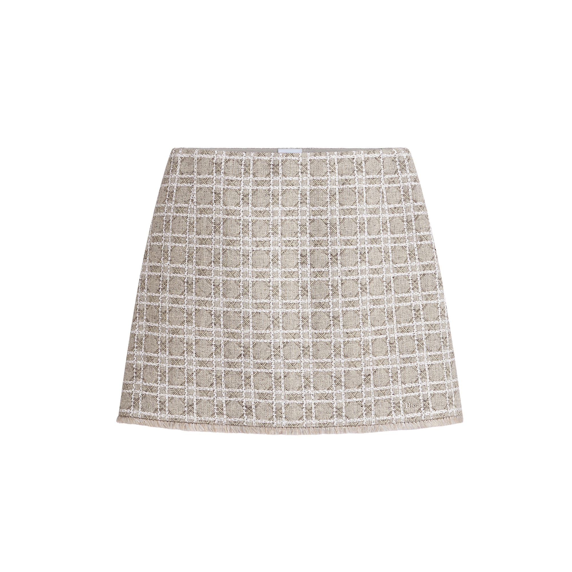 Macrocannage Miniskirt Gray Sequin-Embroidered Wool-Blend Tweed | DIOR