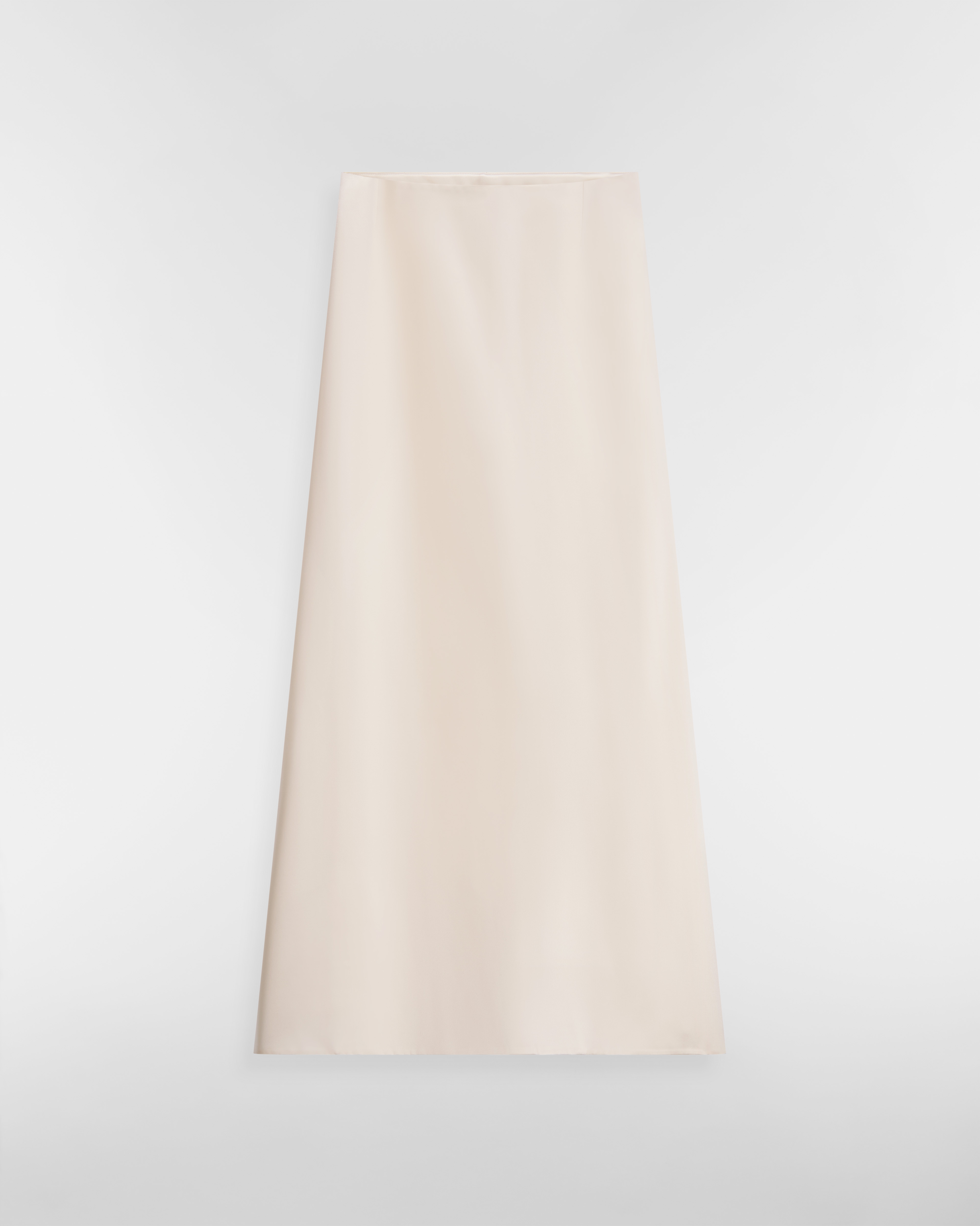 Long Skirt Ecru Silk Satin E01