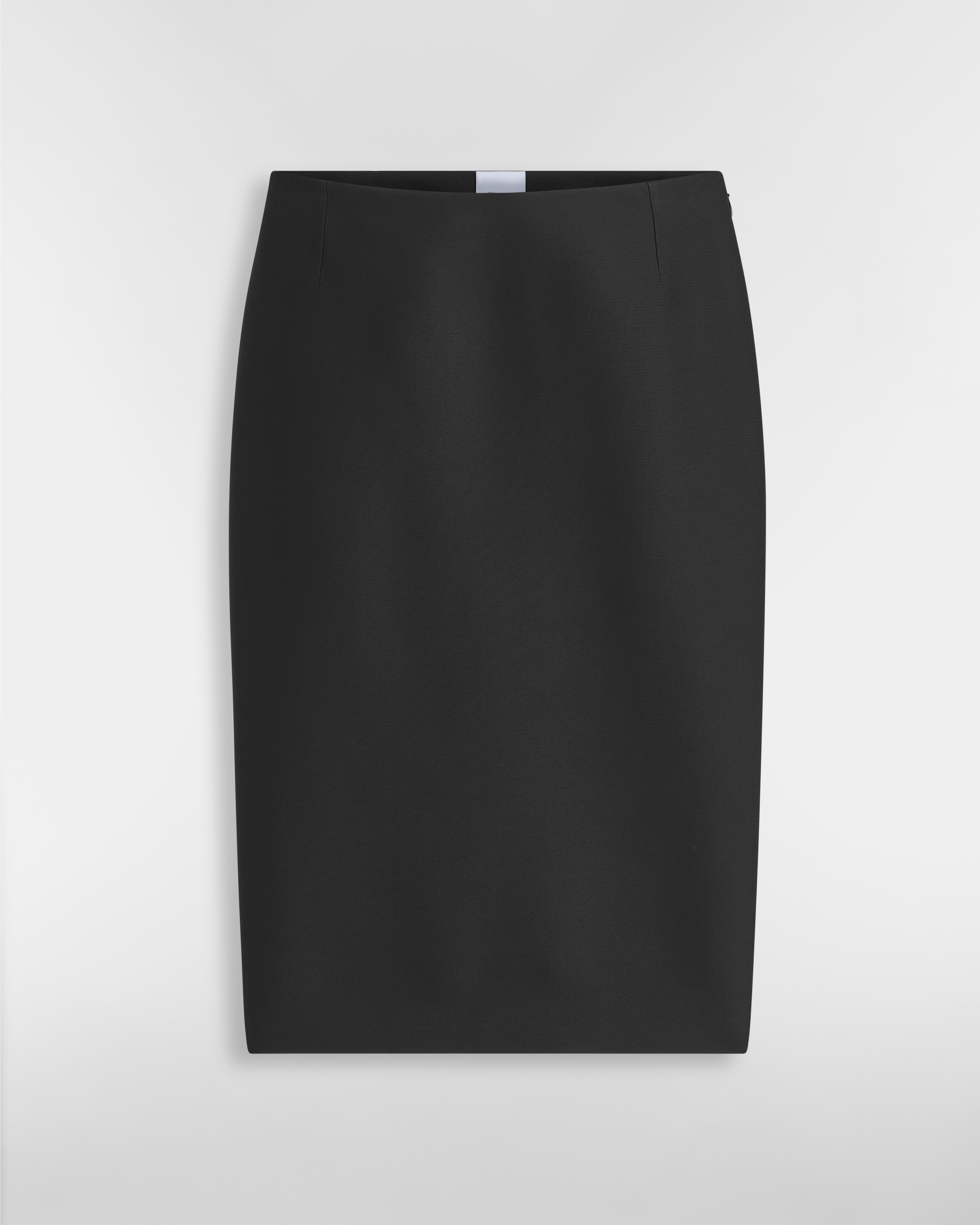 Jupe crayon Laine et soie noires E01