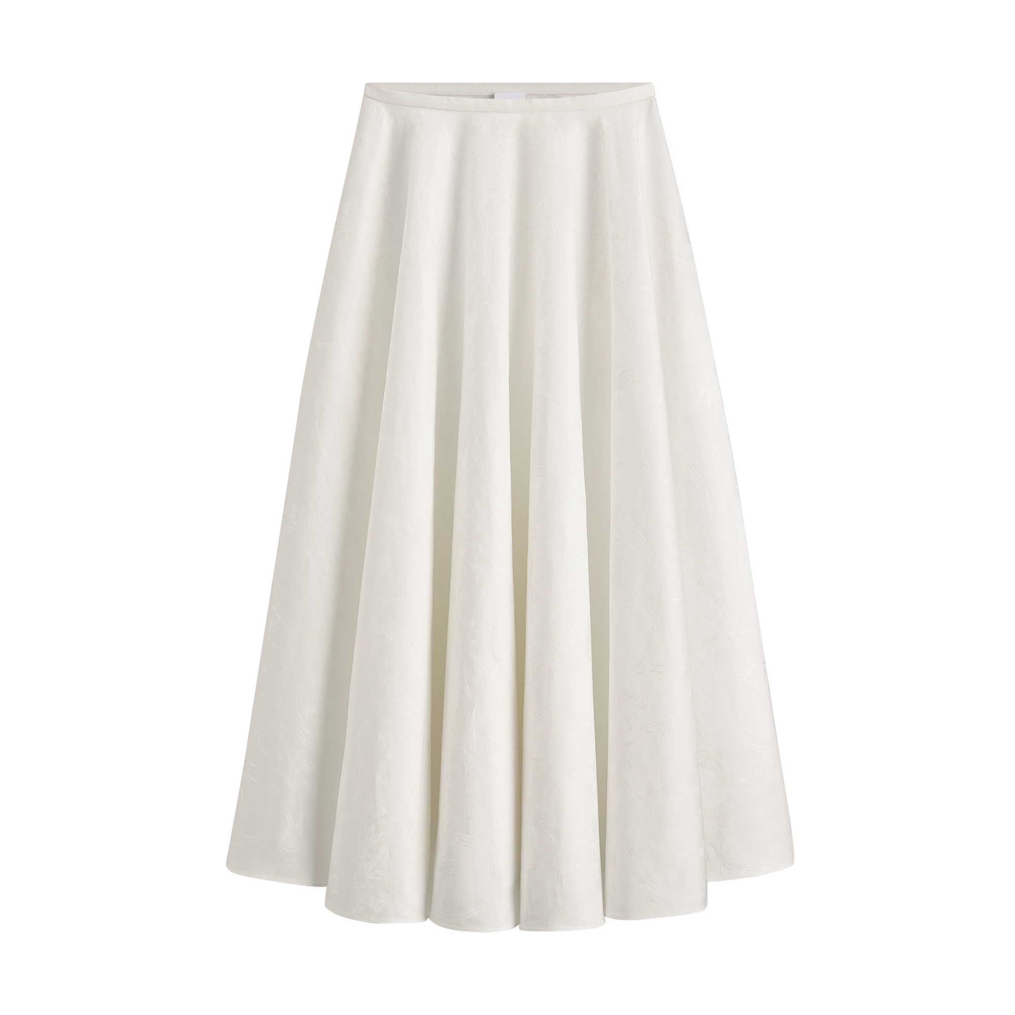 Dior Qixi Mid-Length Flared Skirt White Dior Colibri Cotton and