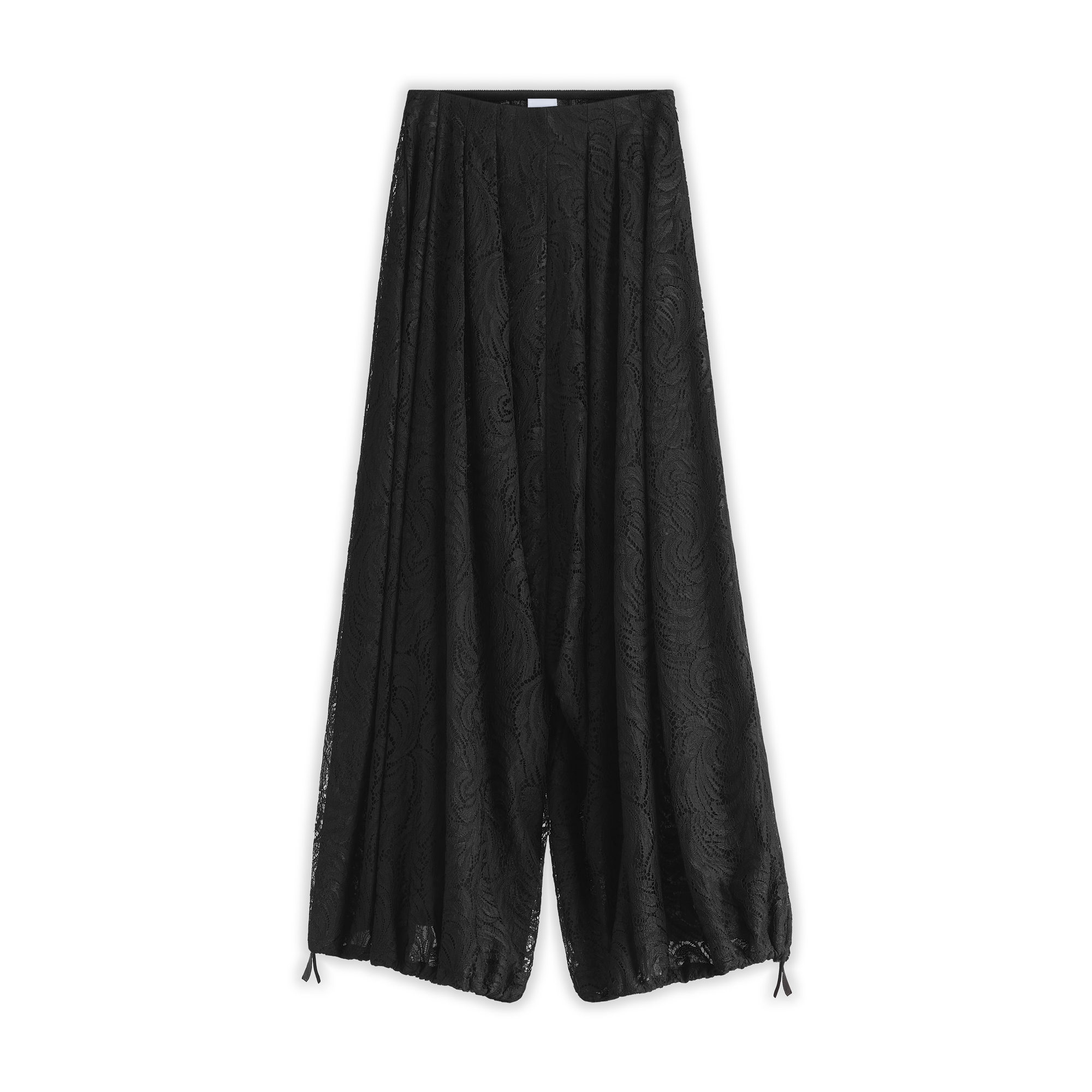 Oversized Pants Black Dior Byzance Feathers Cotton-Blend Lace
