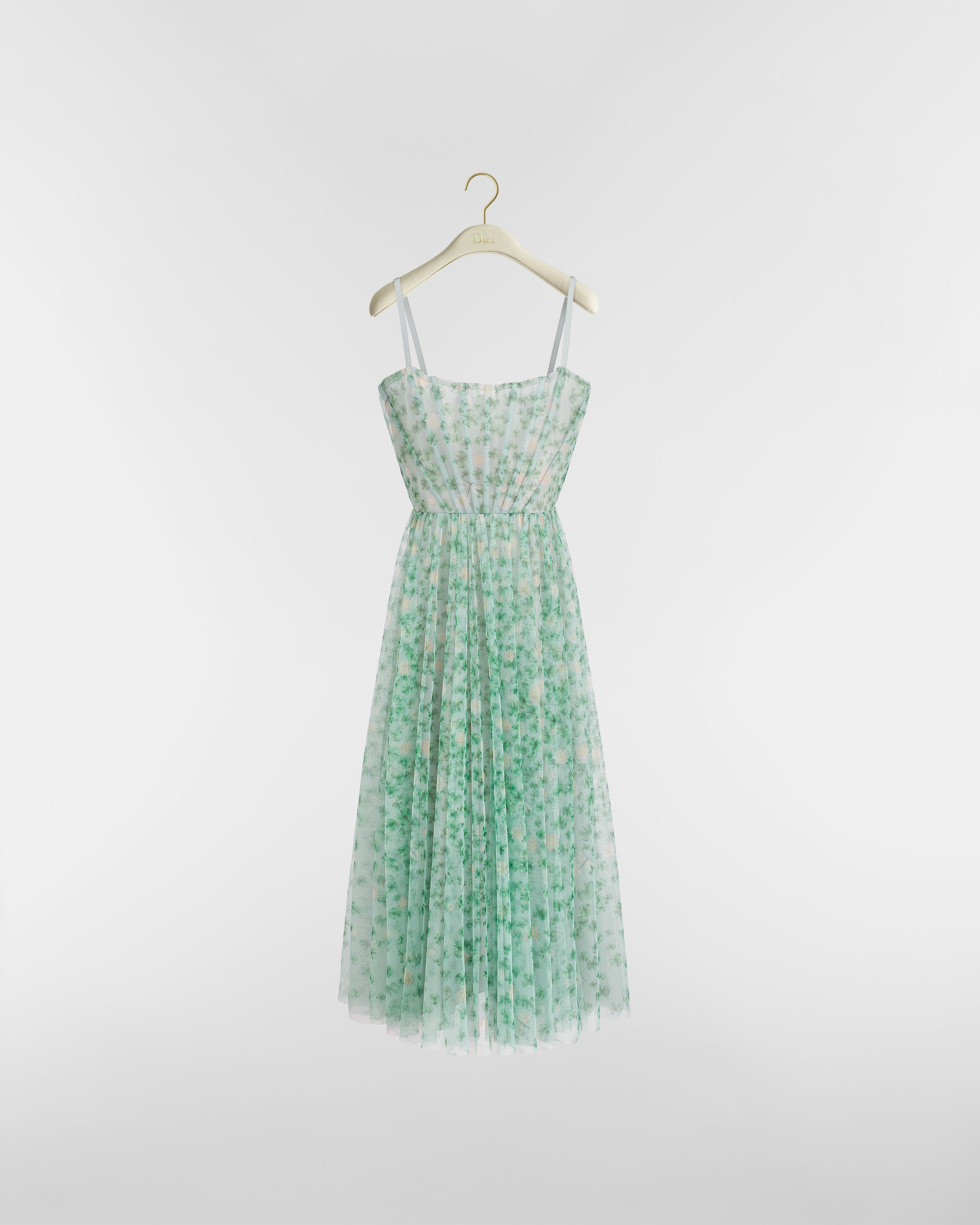 Ausgestelltes Midikleid Dior Water Lily Tüll in mehreren Farben E01