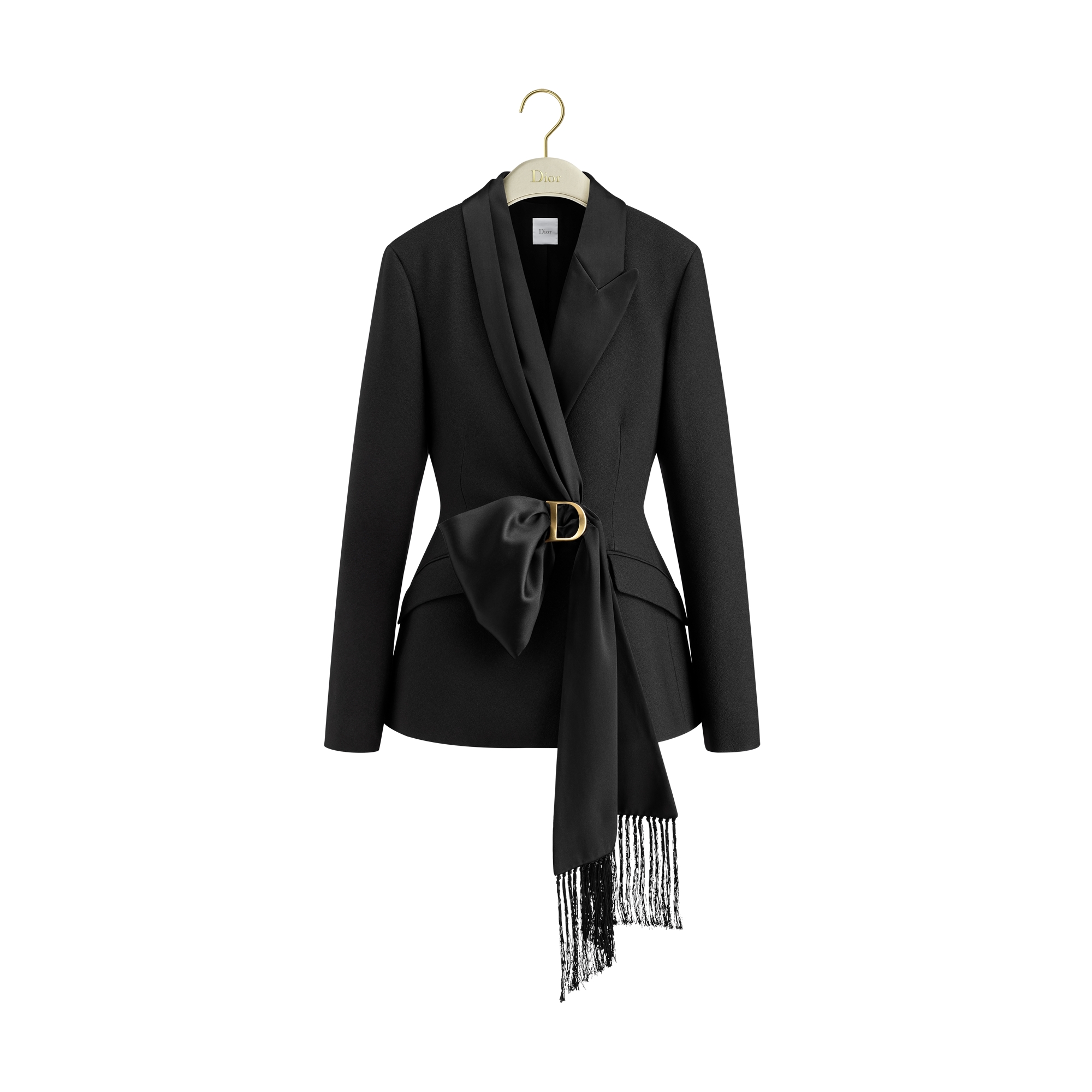 Fitted Jacket Black Virgin Wool and Silk Crepe | DIOR