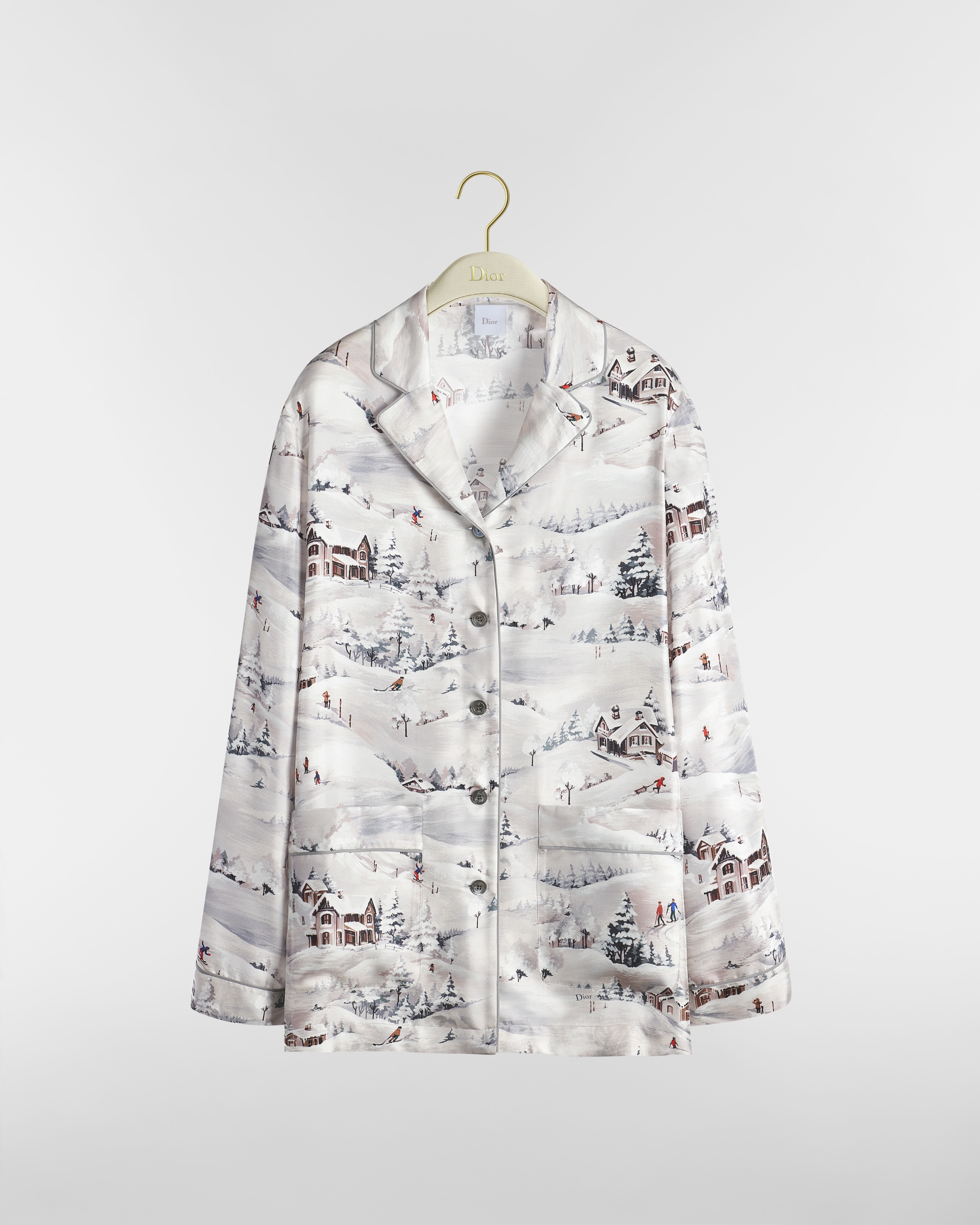 Chemise DiorAlps Twill de soie à motif Dior d'Hiver multicolore E01