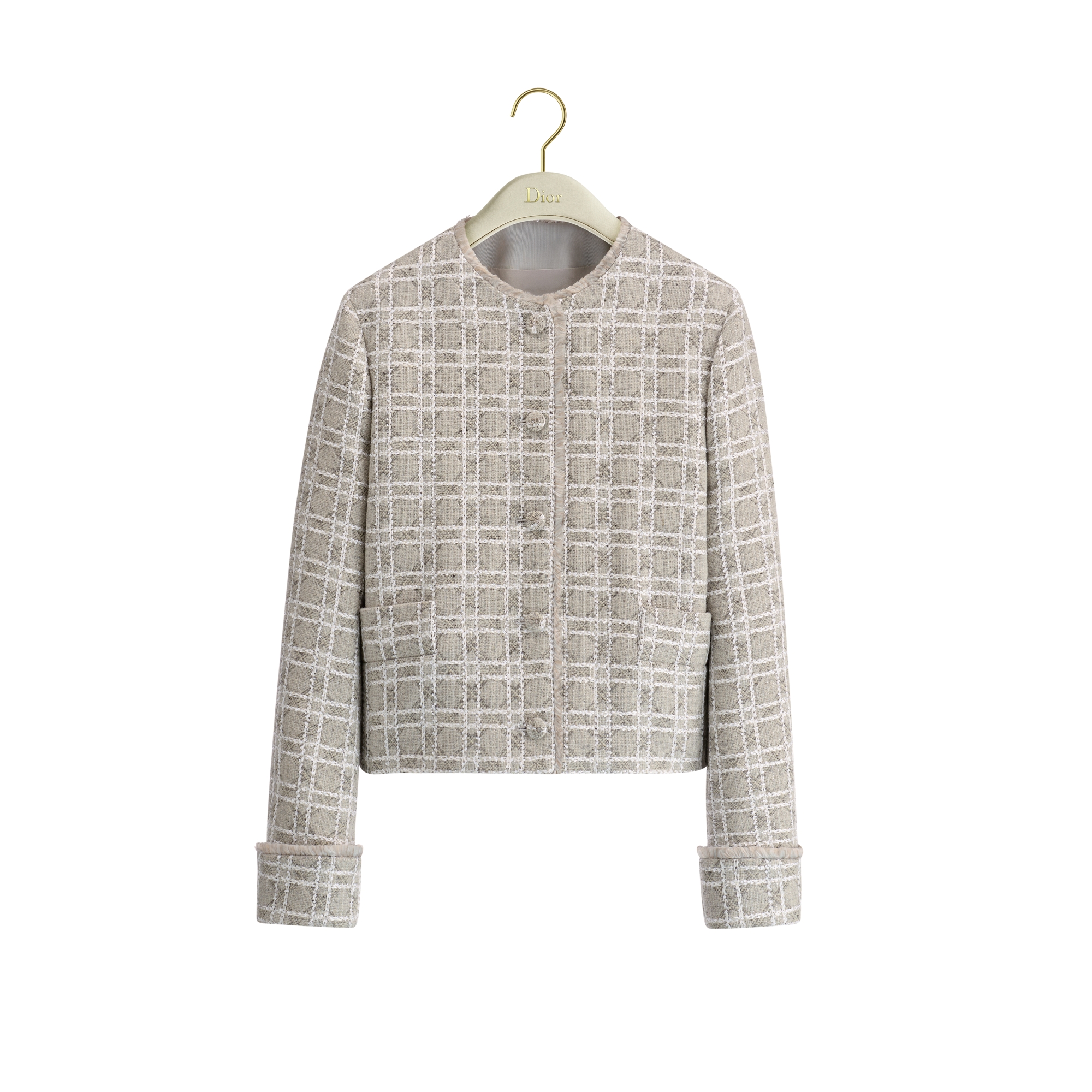  Gray Sequin-Embroidered Wool-Blend Tweed