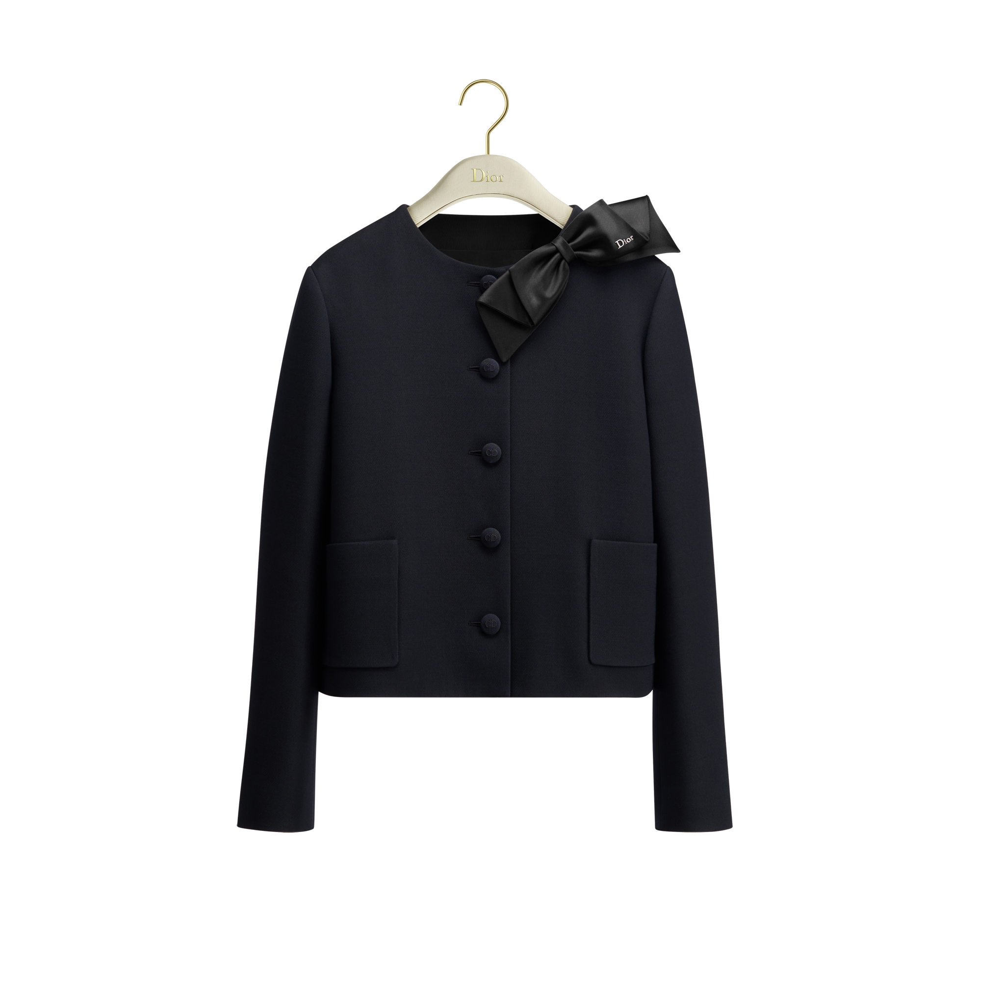 Bar Jacket Black Wool and Silk E01