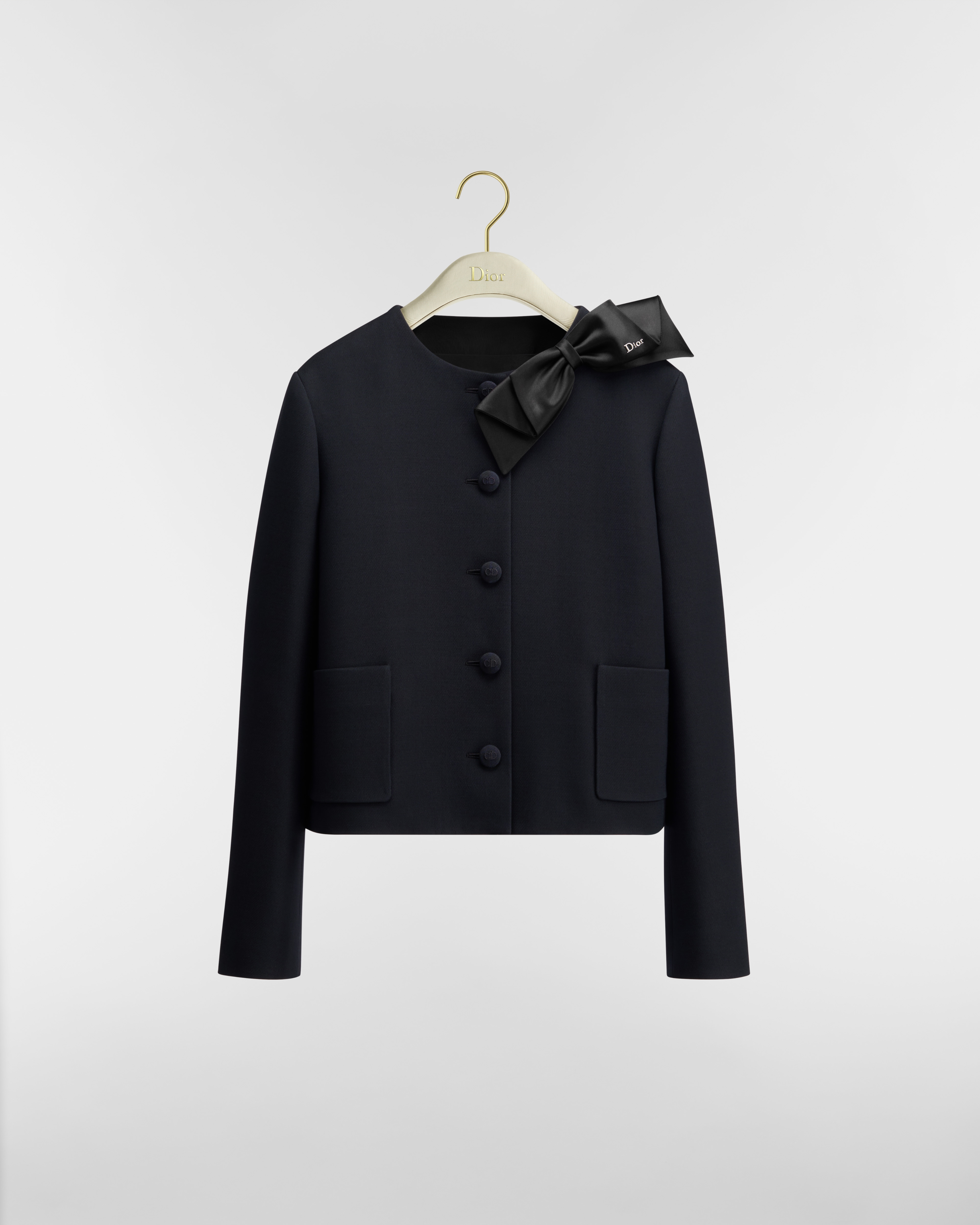Bar Jacket Black Wool and Silk E01