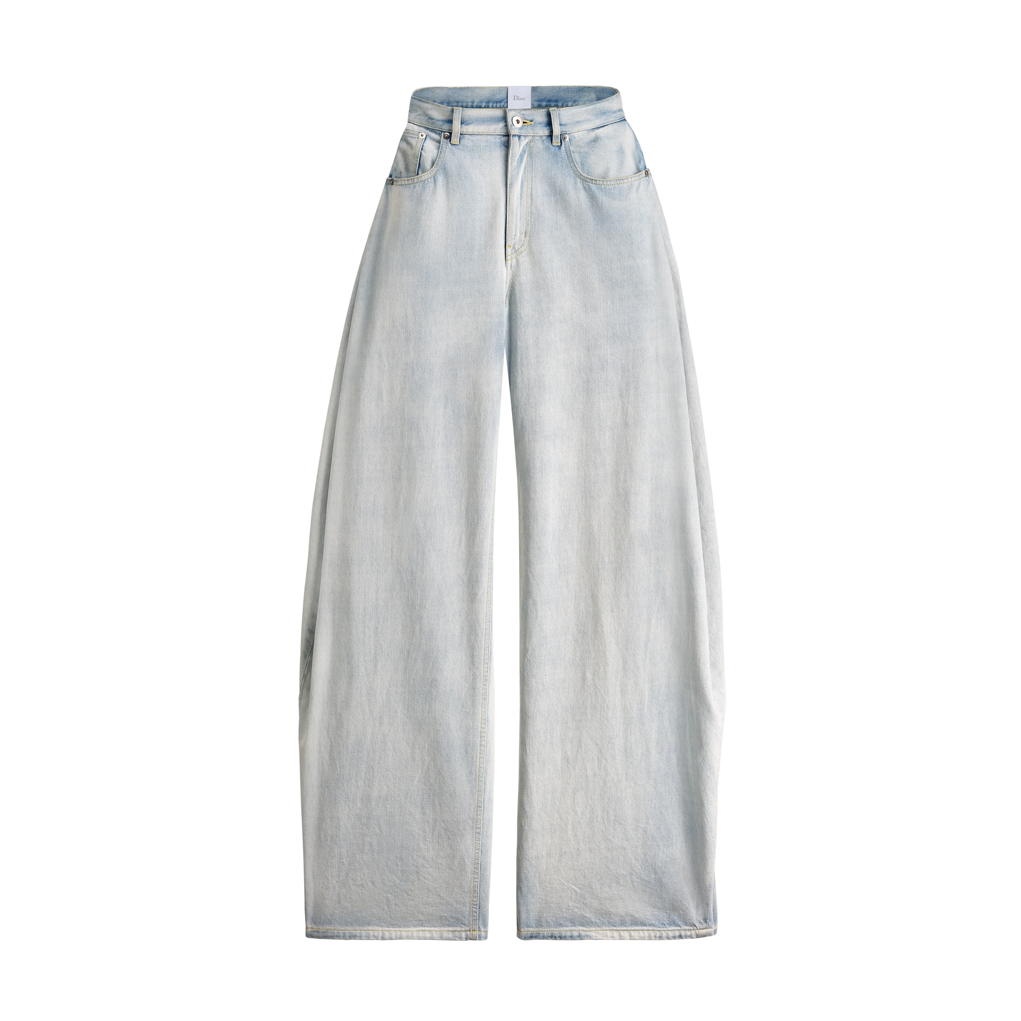 Loose-Fit Jeans Light Blue Stonewashed Cotton Denim E01