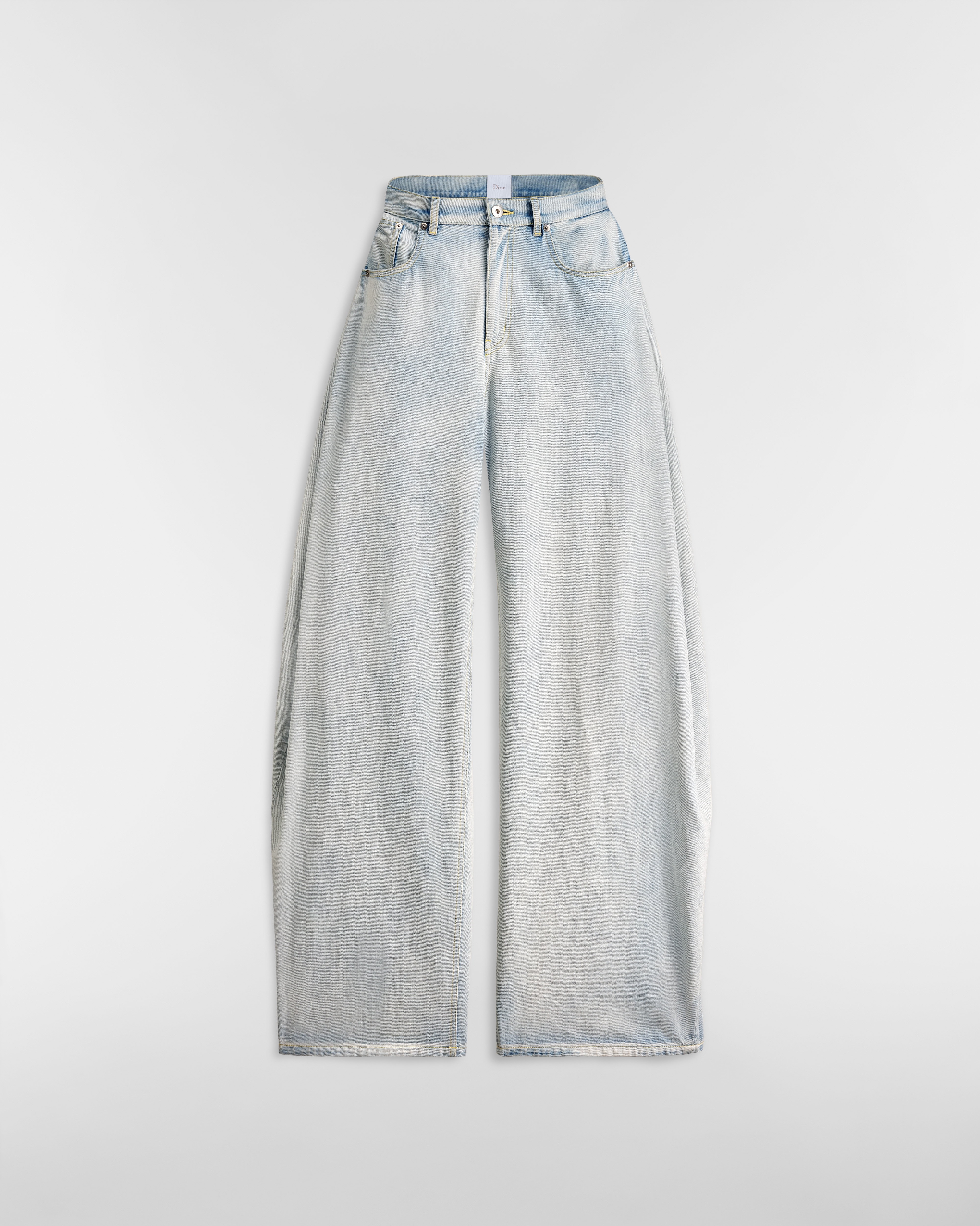 Locker geschnittene Jeans Stonewashed Baumwolldenim in Hellblau E01