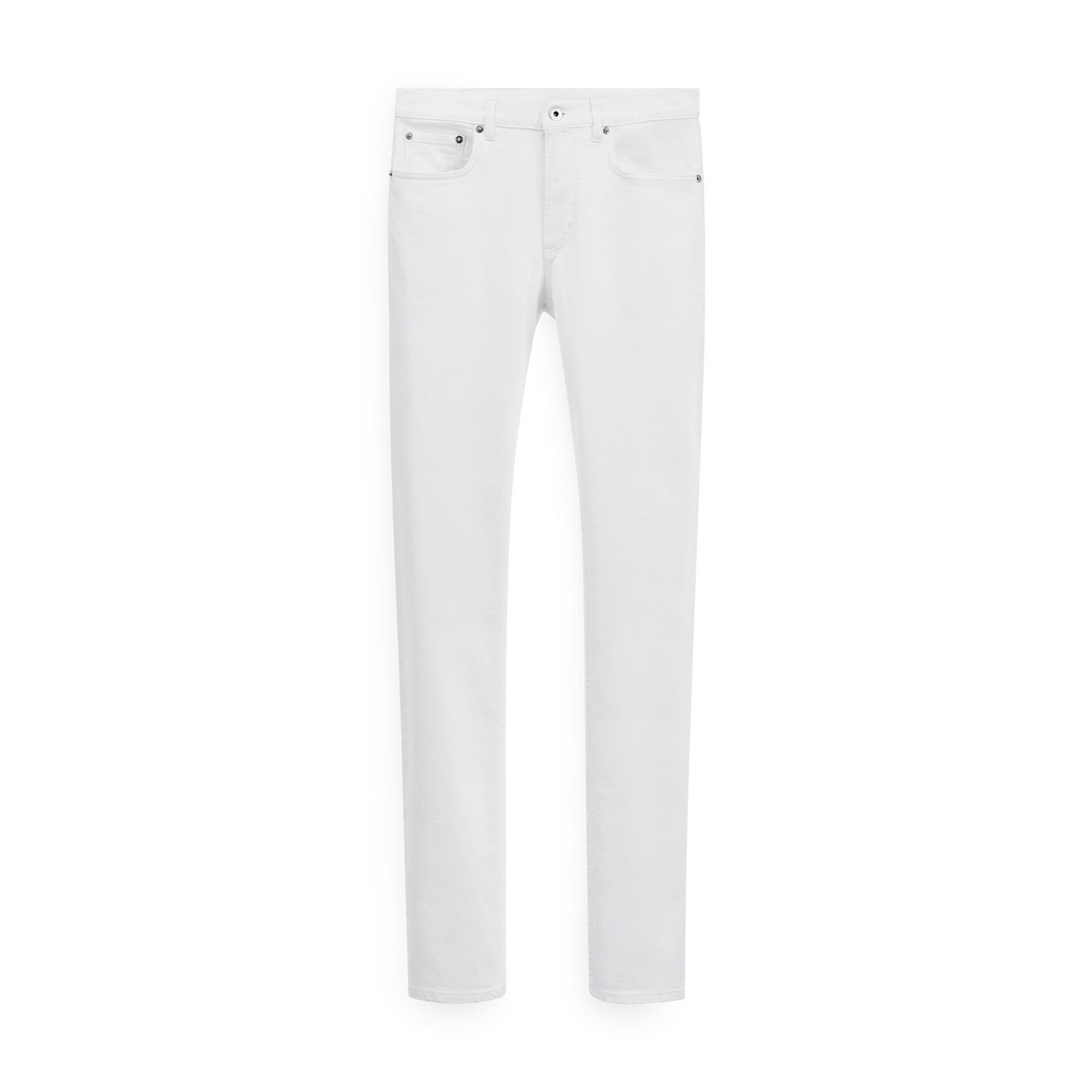 Skinny Jeans White Cotton-Blend Denim E01