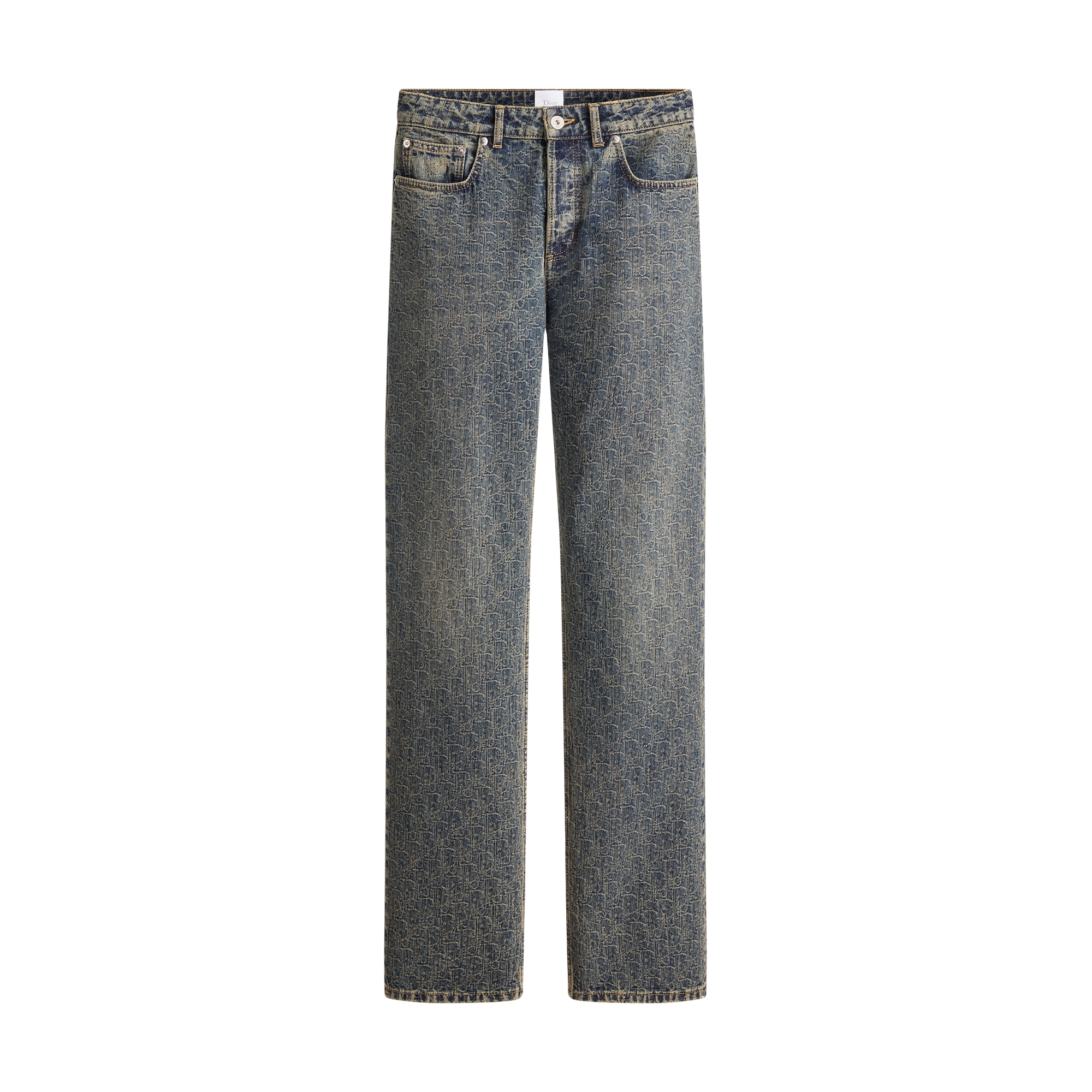 Regular-Fit Jeans Blue Dior Oblique Stonewashed Cotton Denim E01