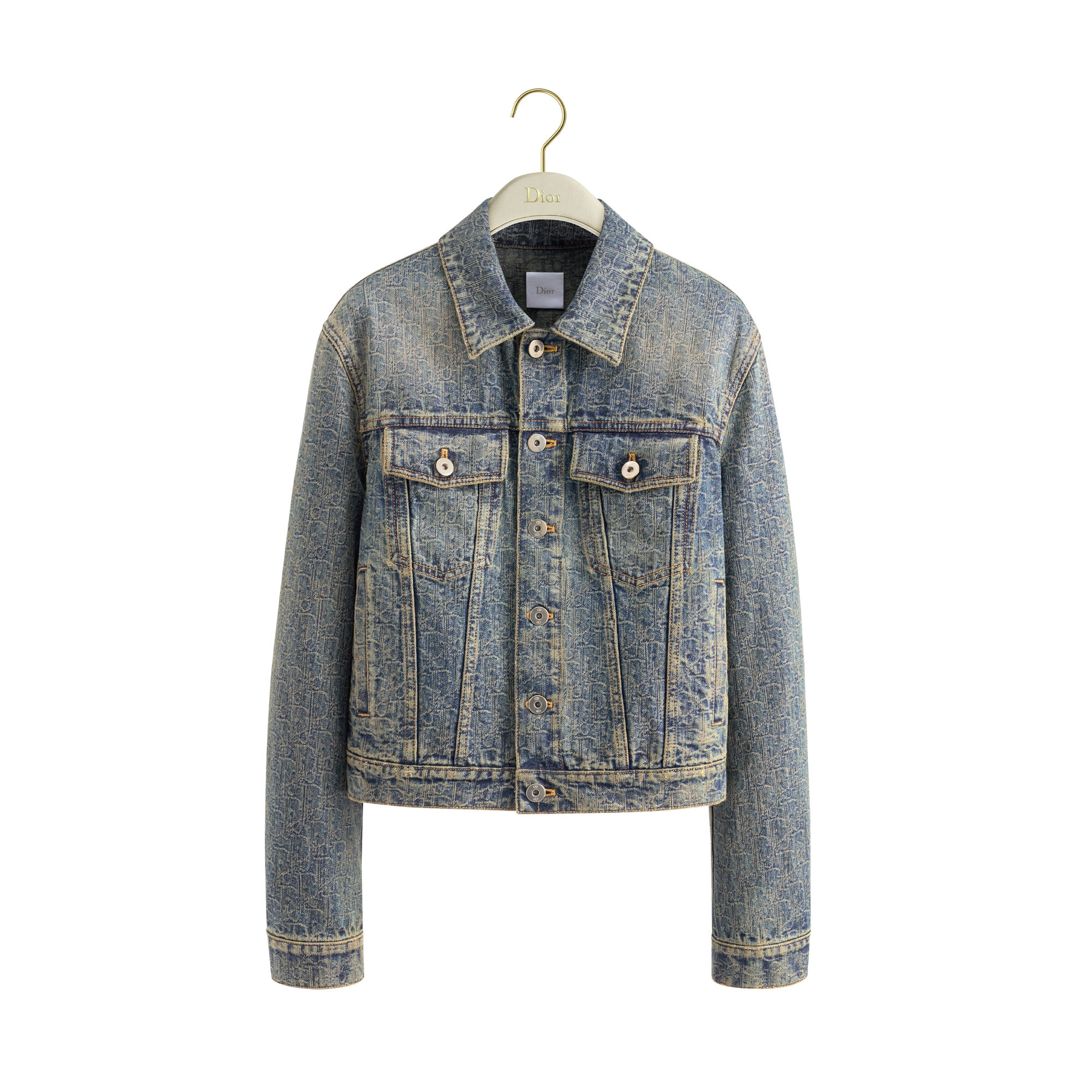 Jacket Blue Dior Oblique Stonewashed Cotton Denim E01