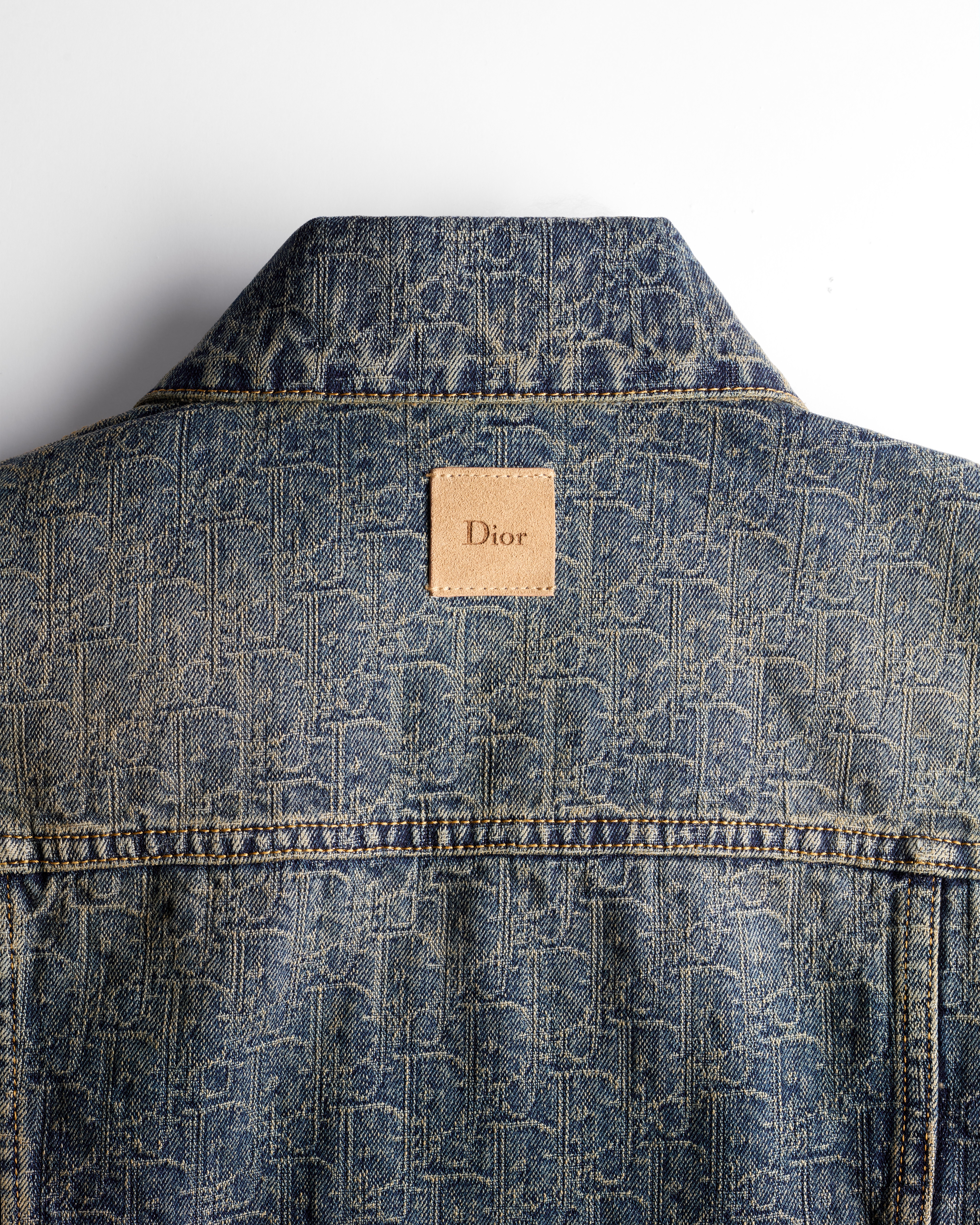 Veste Denim de coton délavé à motif Dior Oblique bleu E10
