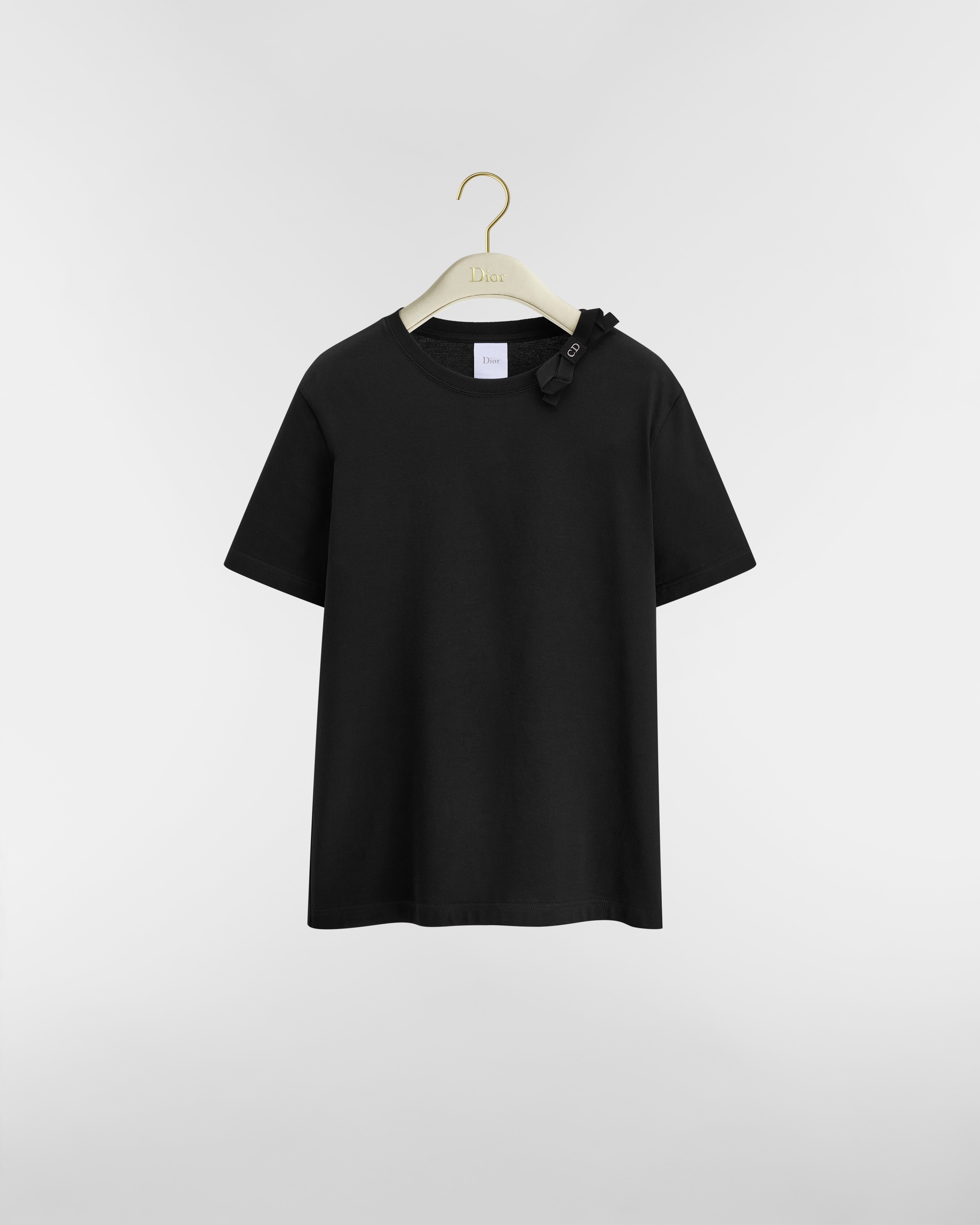 Fitted T-Shirt Black Cotton Jersey E01