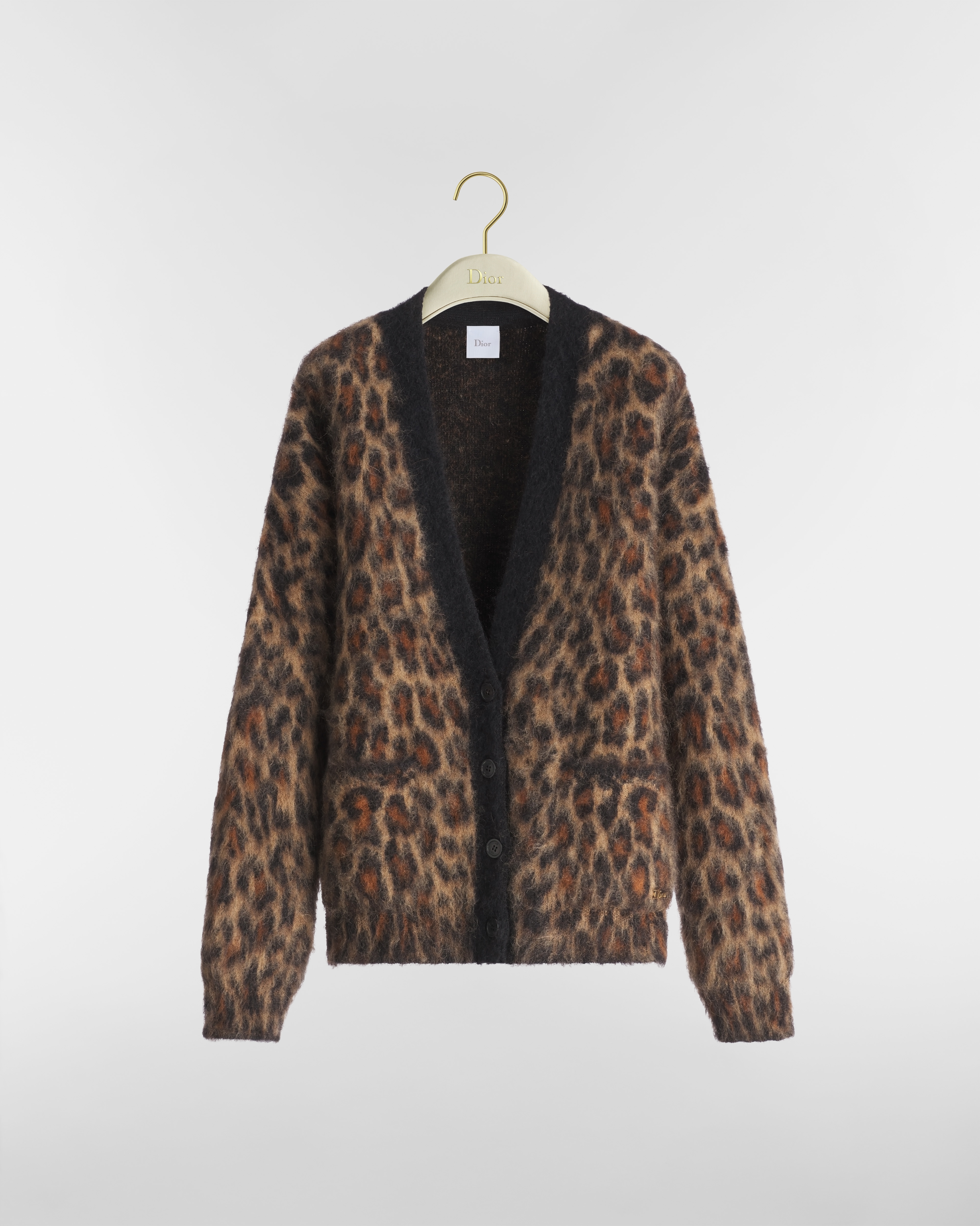 Cardigan oversize DiorAlps Jacquard de laine et mohair mélangés à motif Mizza beige multicolore E01