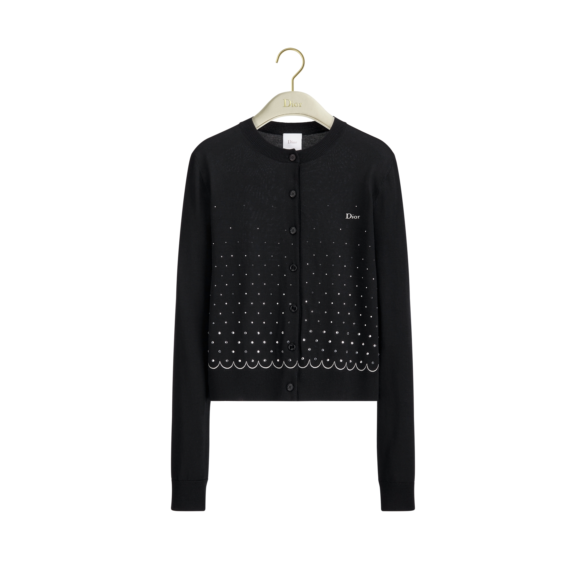 フィットカーディガン PolkaDior バージンウール ジャージーニット