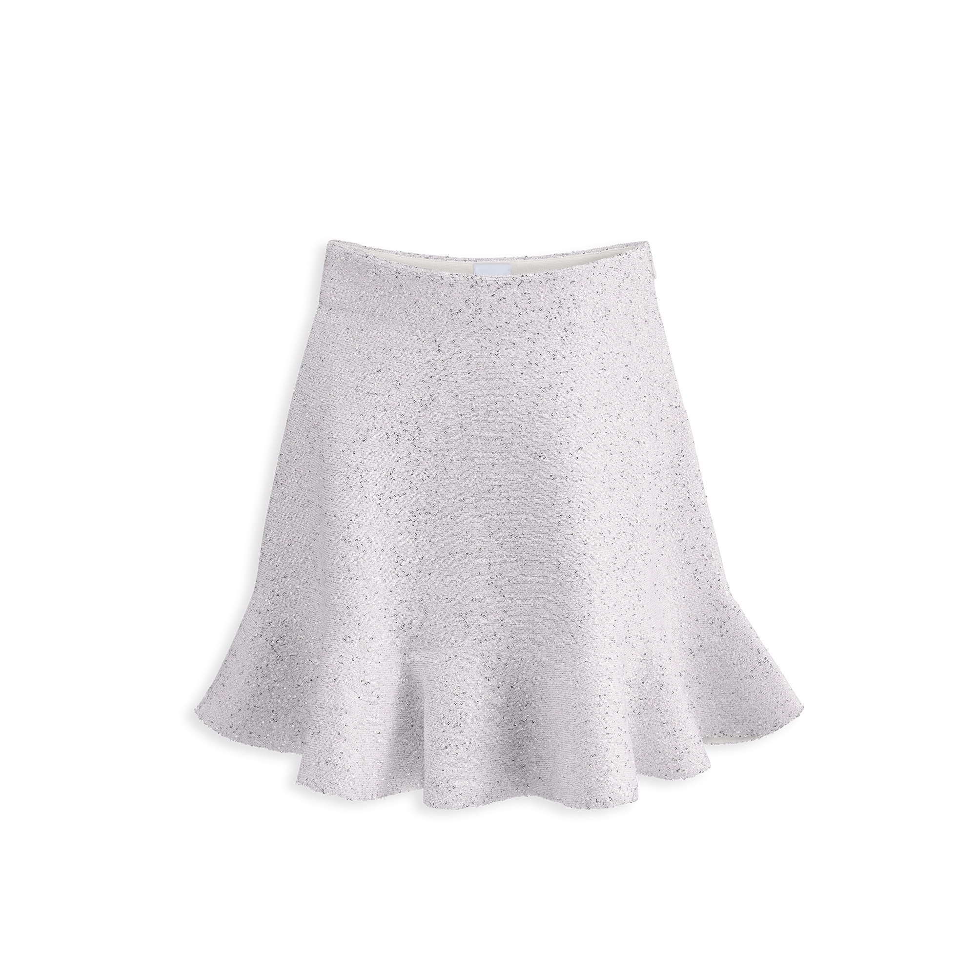 Godet Miniskirt Ecru Technical Knit with Silver-Tone Sequins | DIOR US