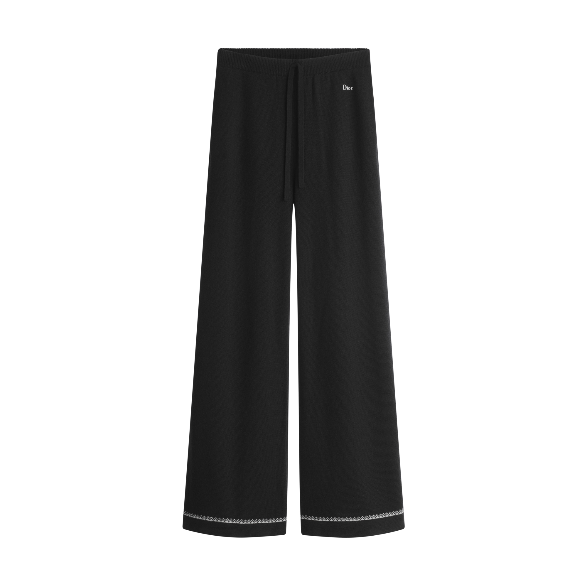DiorAlps Pants Black Virgin Wool and Cashmere Knit with Gray Dior Snowflake Motif E01
