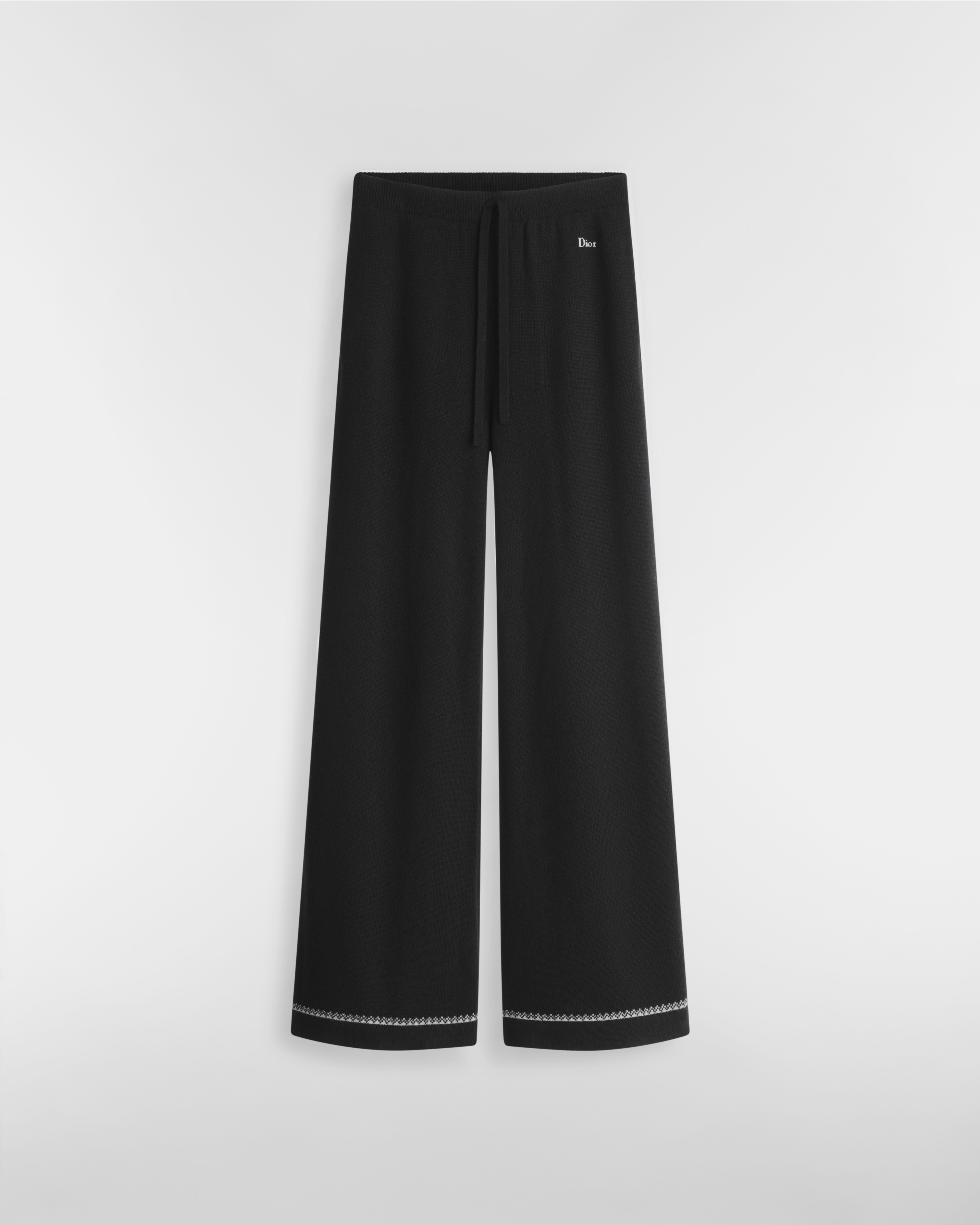 DiorAlps Pants Black Virgin Wool and Cashmere Knit with Gray Dior Snowflake Motif E01