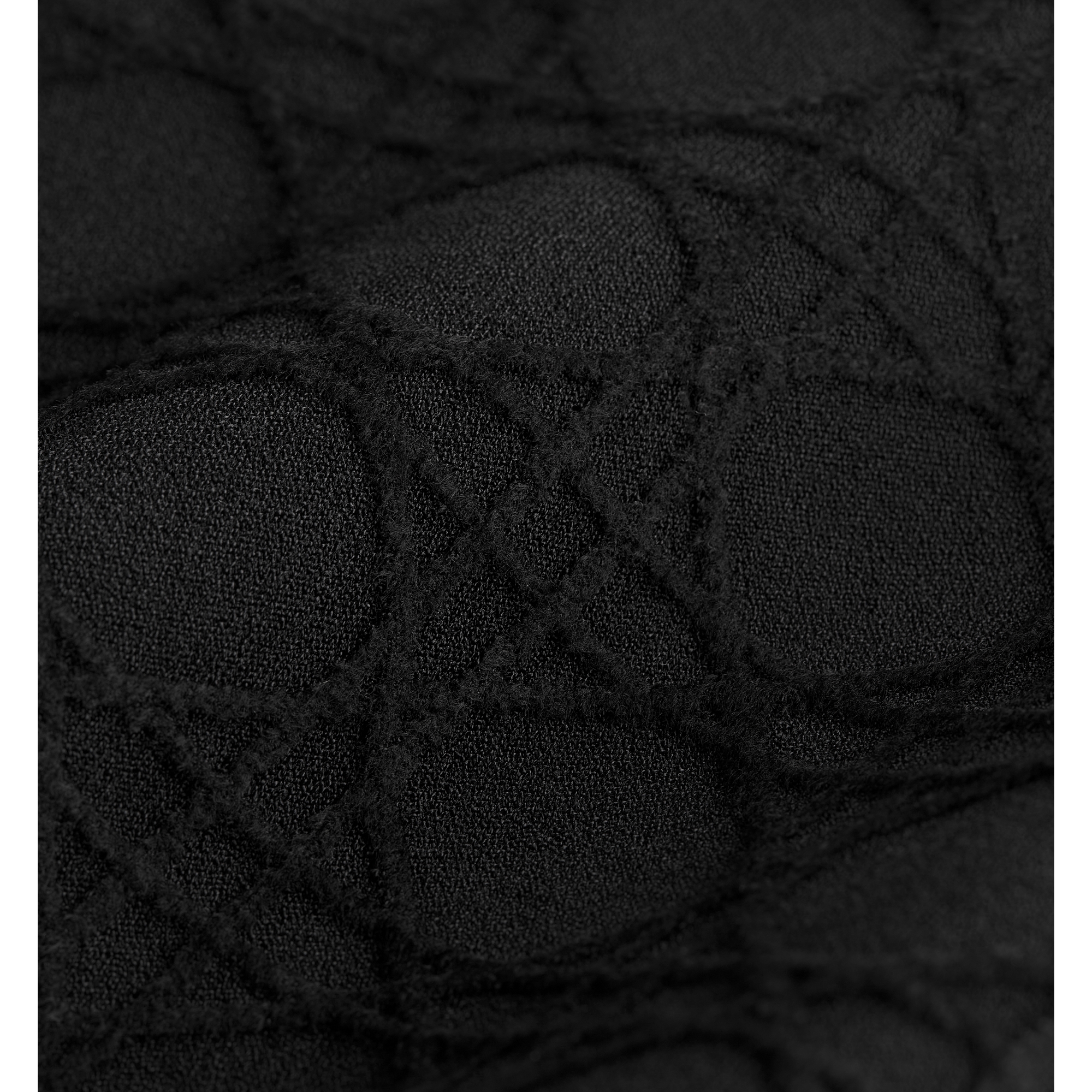 Short Flared Cannage Dress Black Technical Jacquard E10