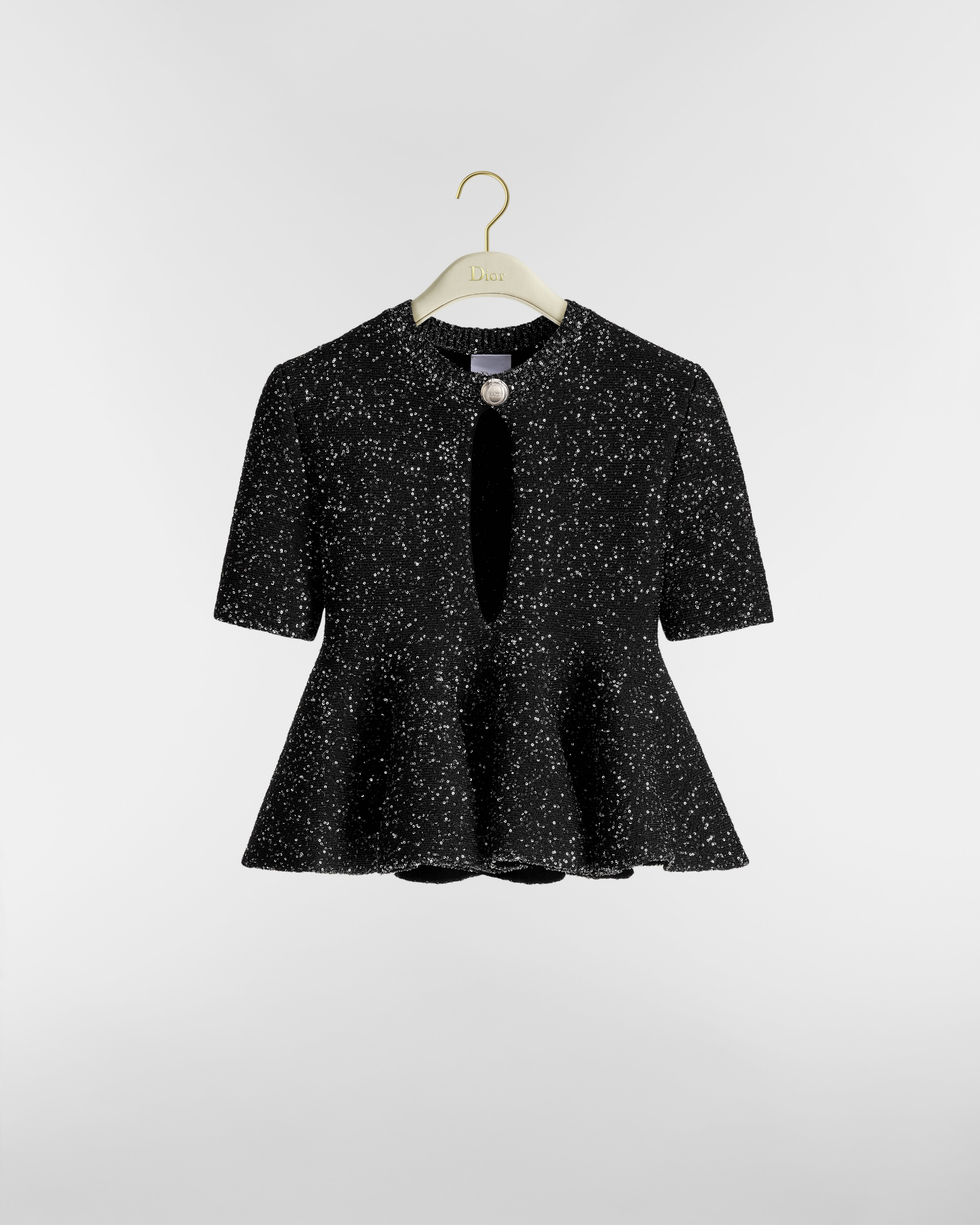 Short-Sleeved Peplum Sweater