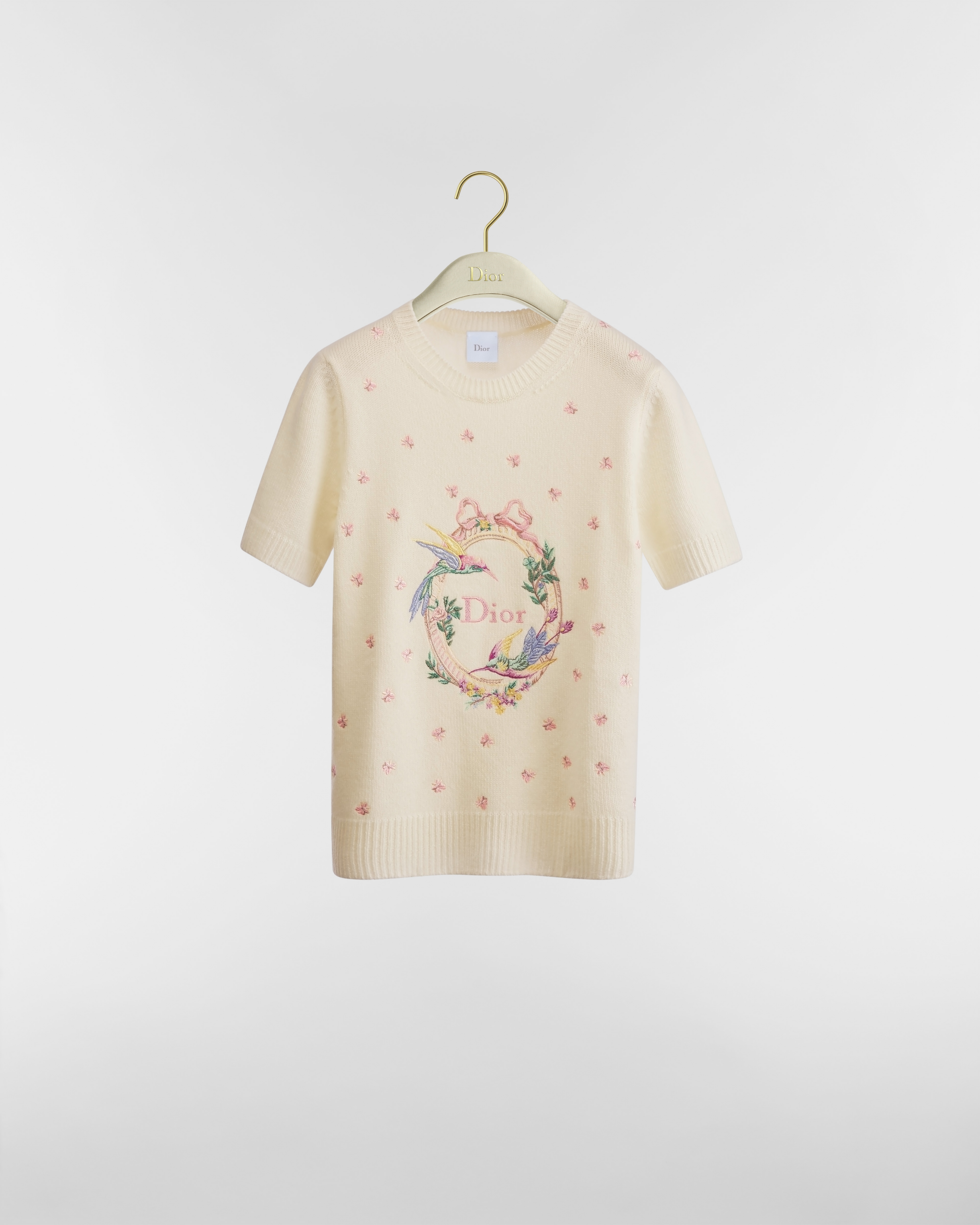 Dior Qixi Embroidered Short-Sleeved Sweater