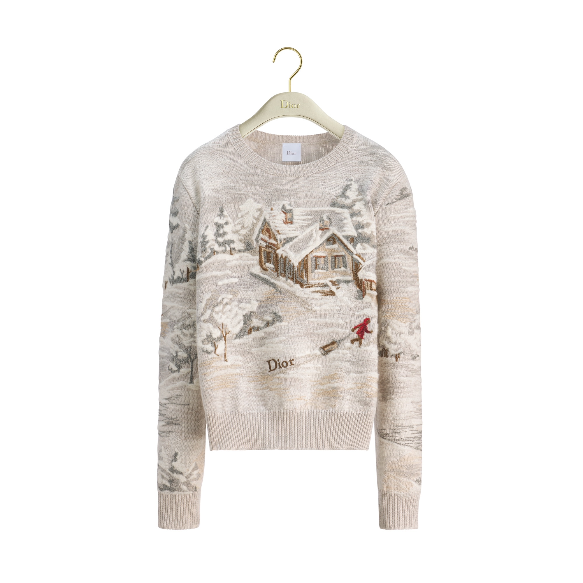 DiorAlps Embroidered Sweater Multicolor Dior d'Hiver Wool Intarsia E01