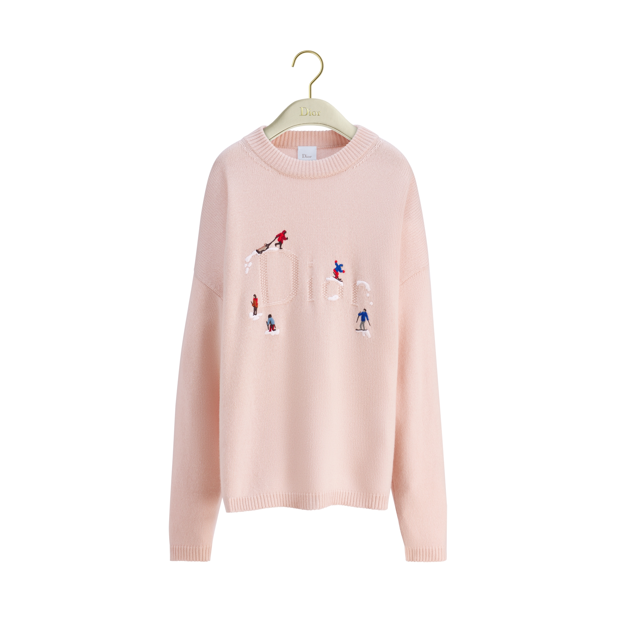 DiorAlps エンブロイダリー オーバーサイズ セーター ピンク ウール