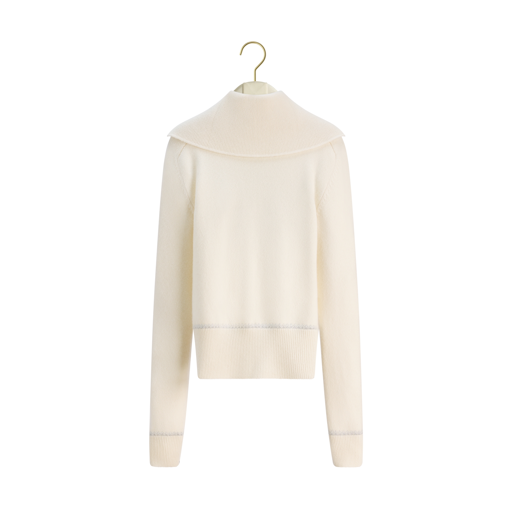  Ecru Dior Snowflake Wool-Cashmere-Blend Knit