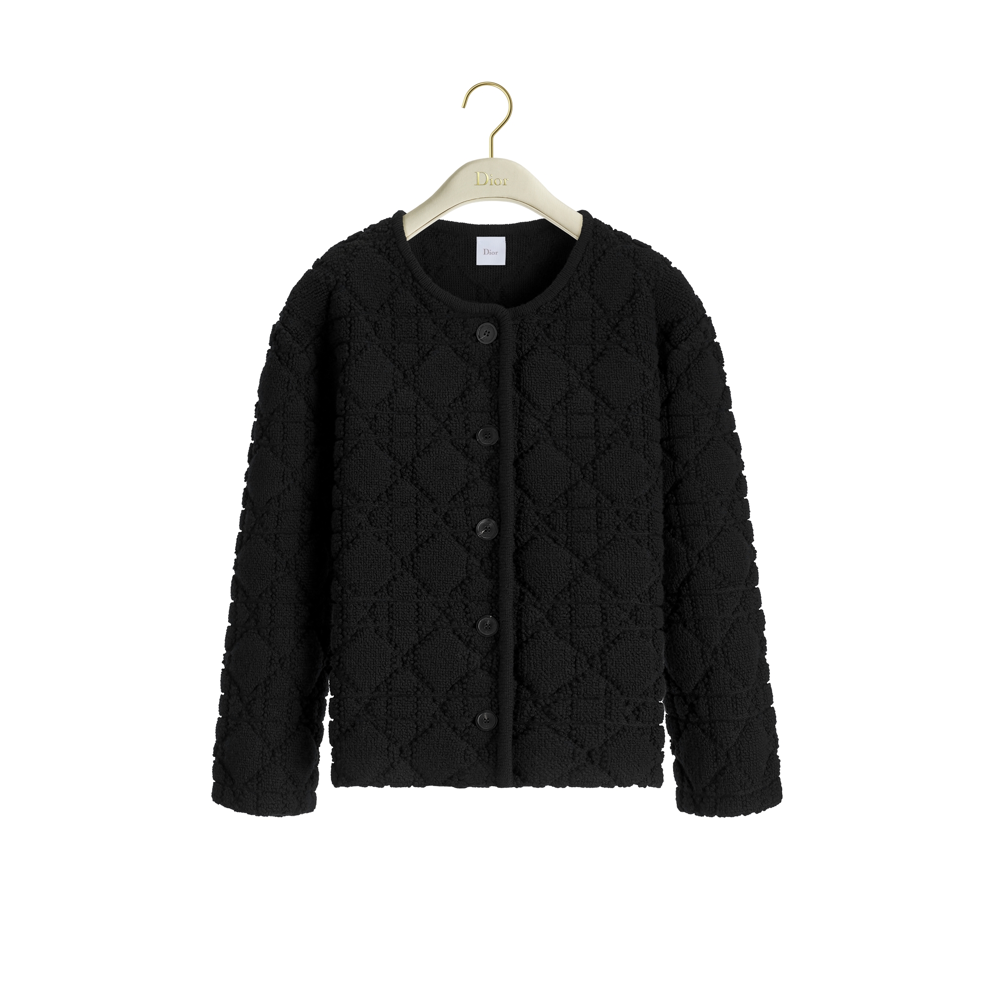 DiorAlps Cannage Jacket Black Virgin Wool-Cashmere-Blend Jacquard