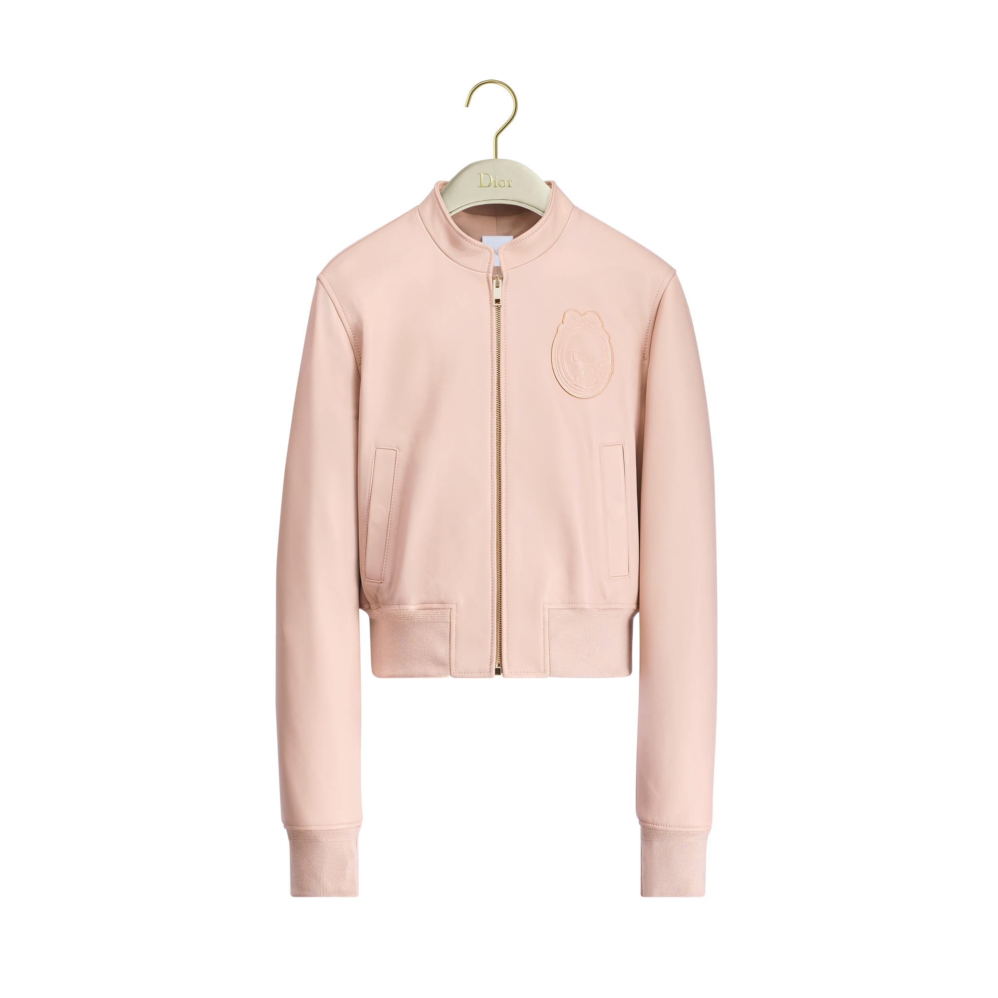Dior Qixi Zipped Cropped Jacket Pale Pink Dior Colibri Lambskin E01