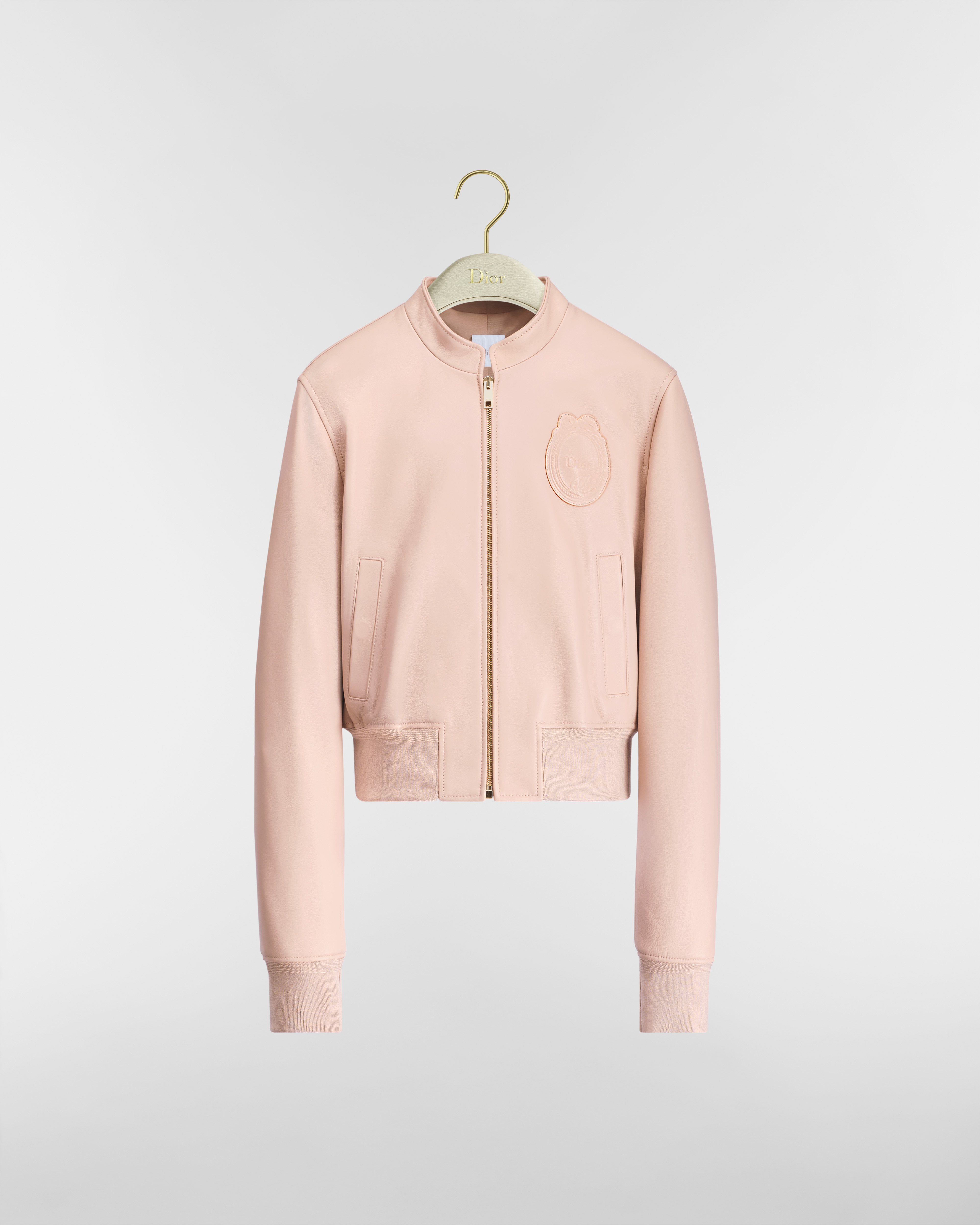 Dior Qixi Zipped Cropped Jacket Pale Pink Dior Colibri Lambskin E01