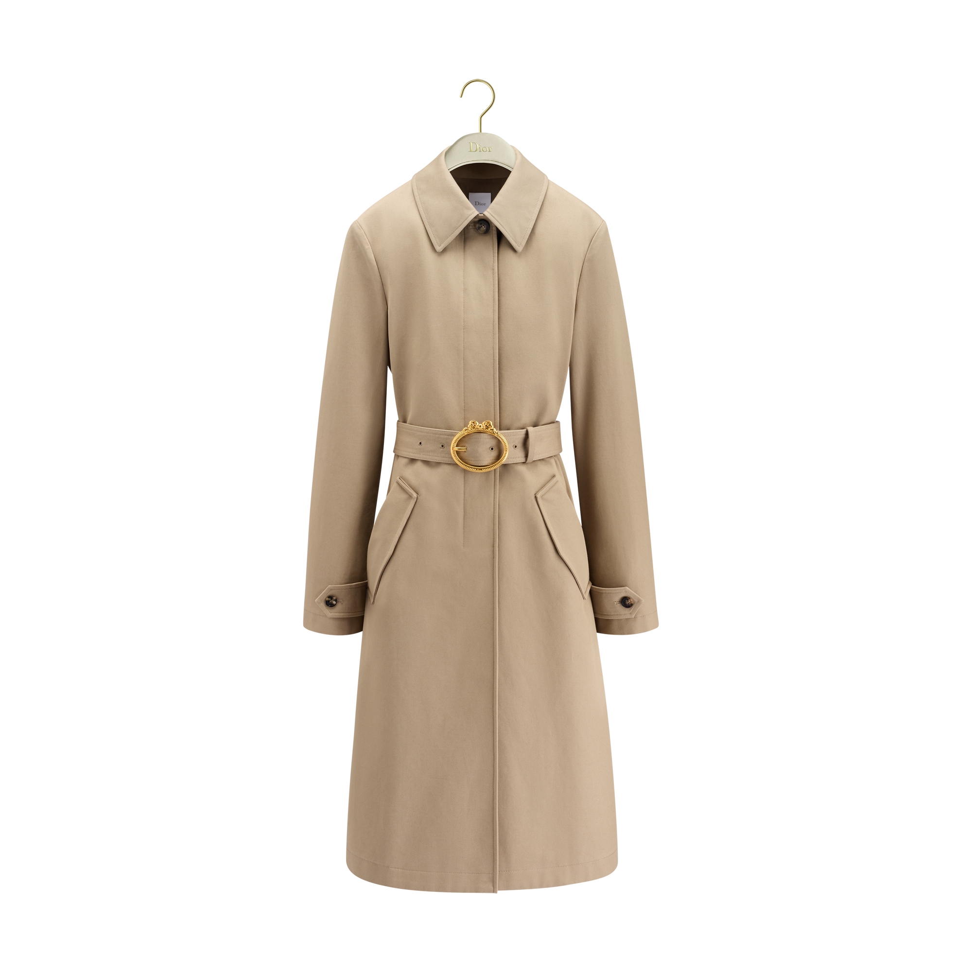 Belted Trench Coat Beige Cotton Gabardine | DIOR US