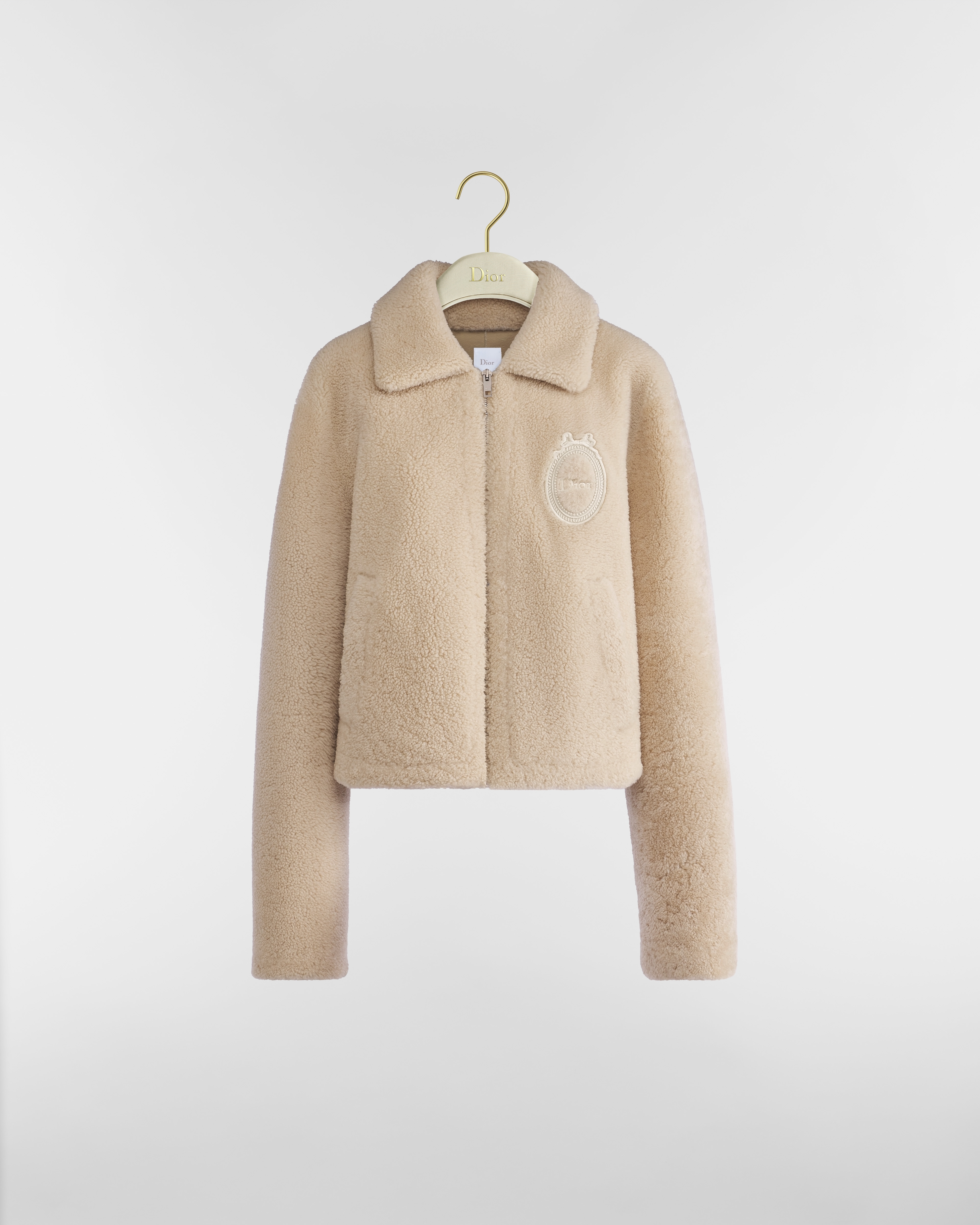 Dior Médaillon Zipped Jacket Beige Lambskin Shearling E01