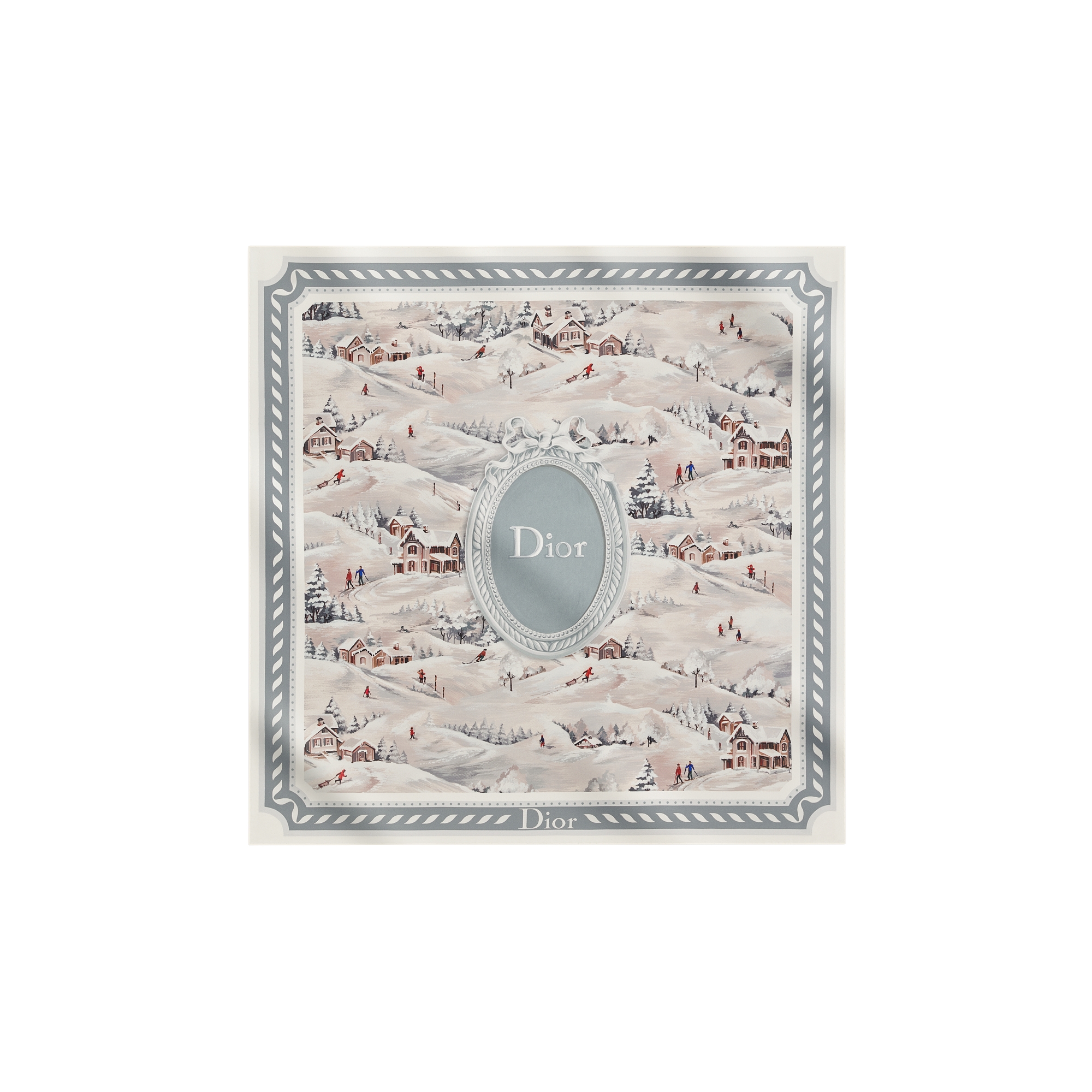 Lenço DiorAlps Dior d'Hiver 70 Twill de seda multicolorido em