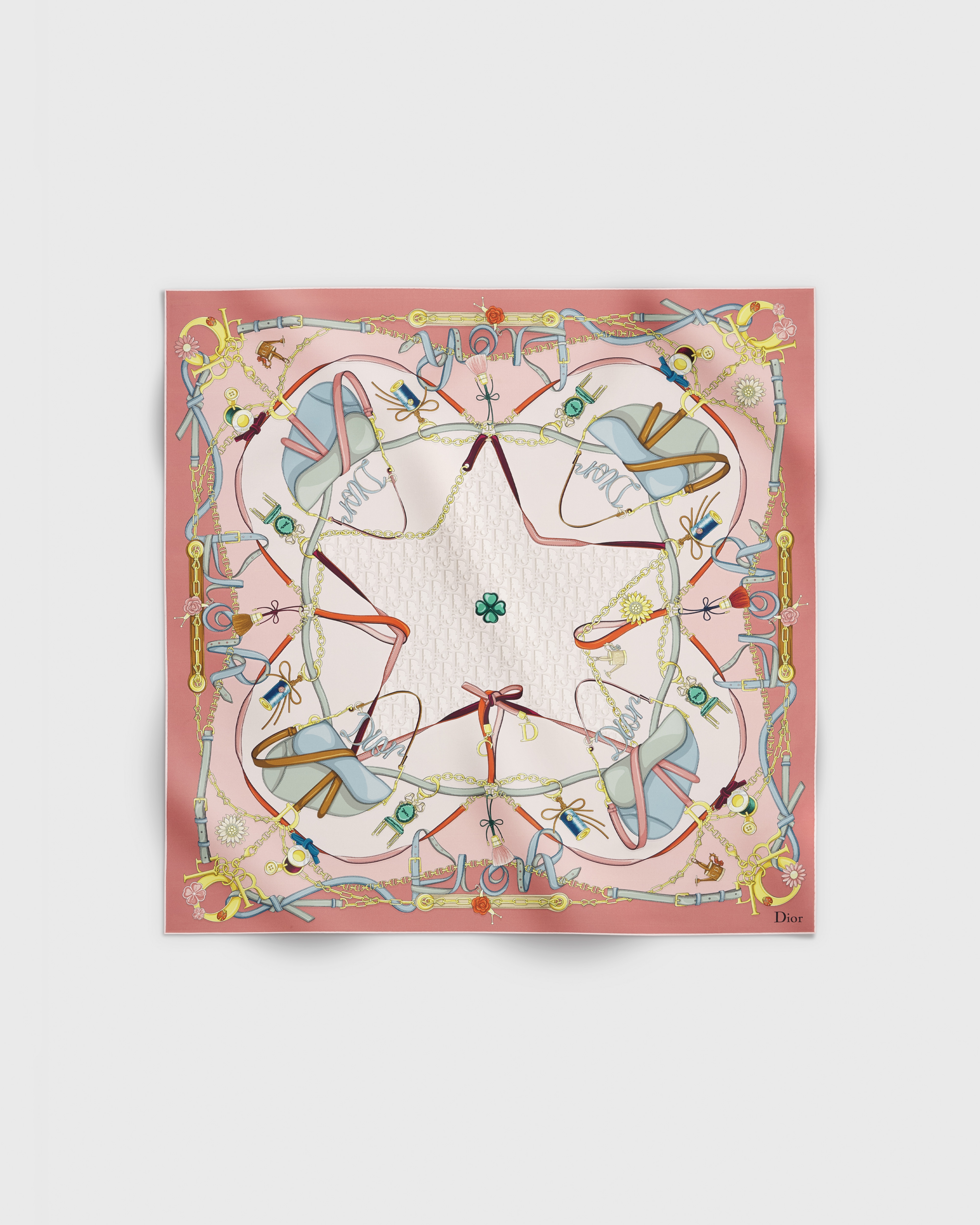 Dior Saddle Charms 90 Square Scarf