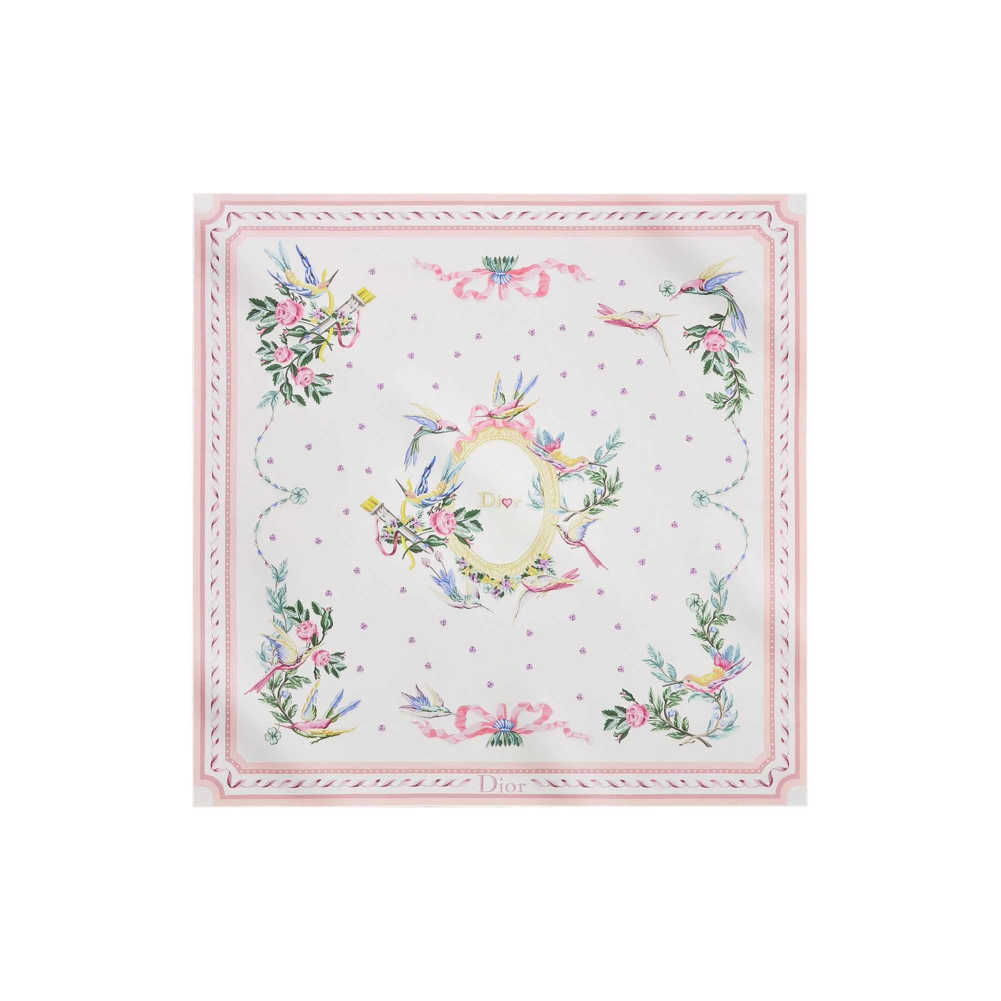 Dior Qixi Dior Colibri 90 Square Scarf Multicolor Silk Twill E01