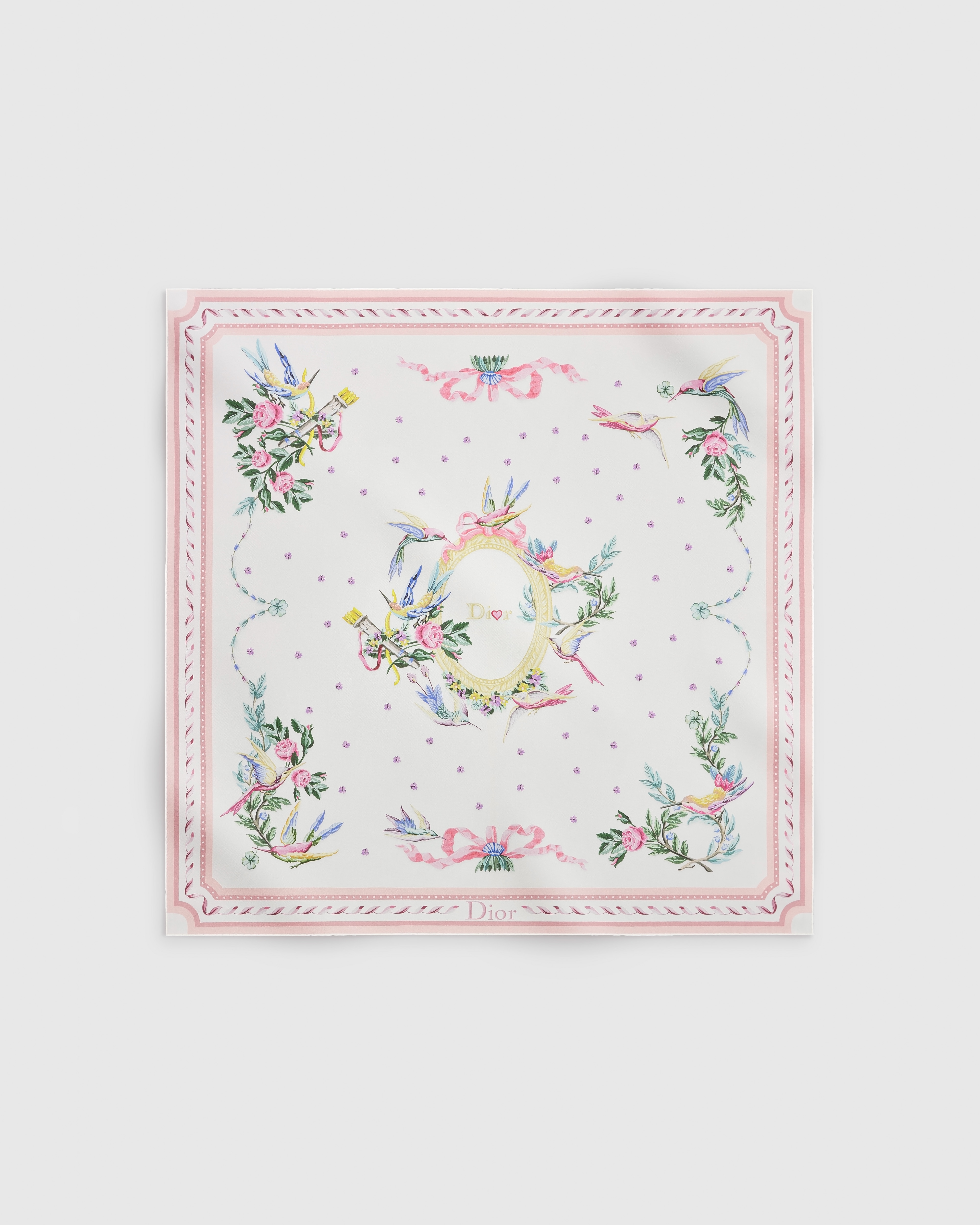 Dior Qixi Dior Colibri 90 Square Scarf Multicolor Silk Twill E01