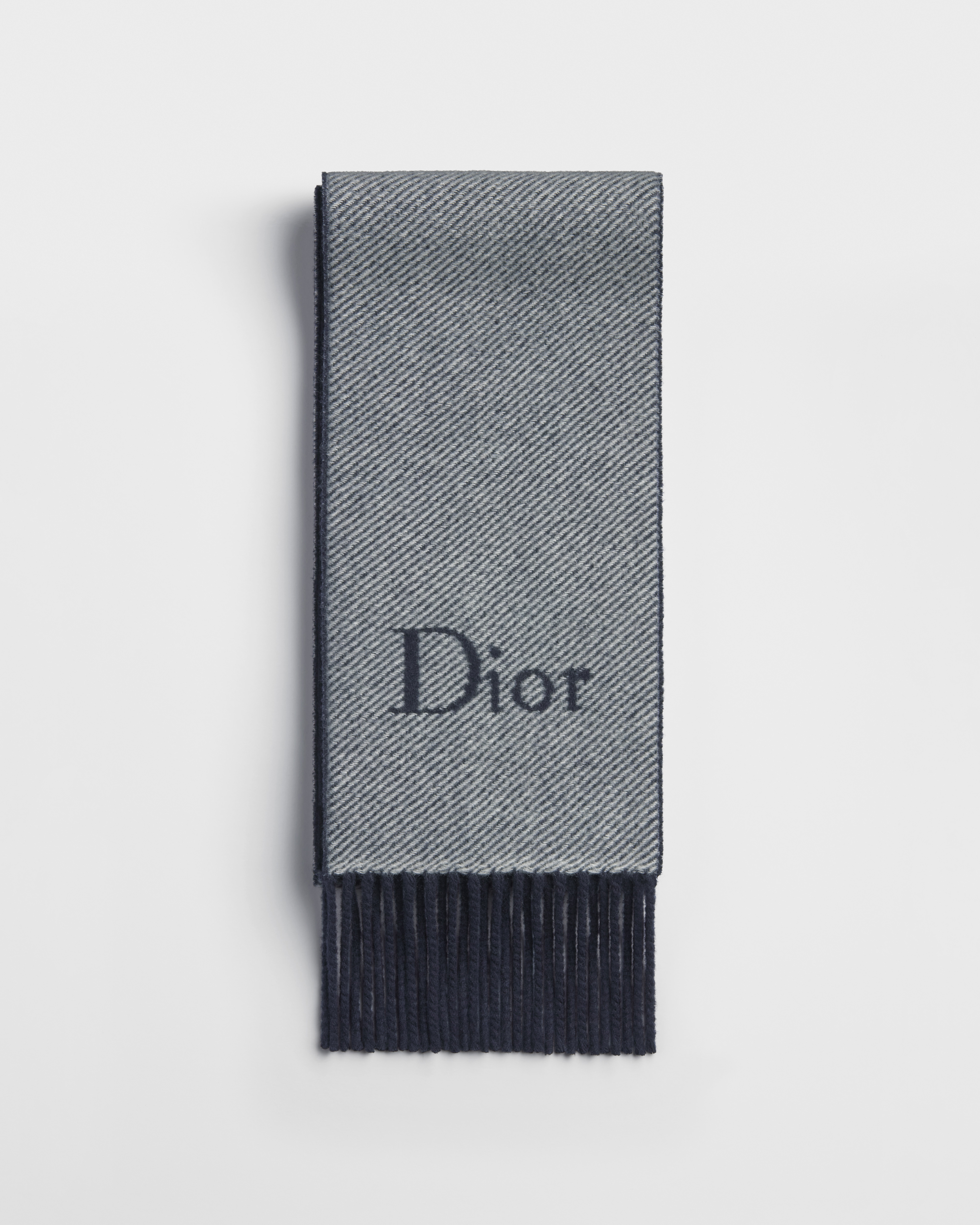 Dior Essence Scarf Navy Blue Cashmere Jacquard E01