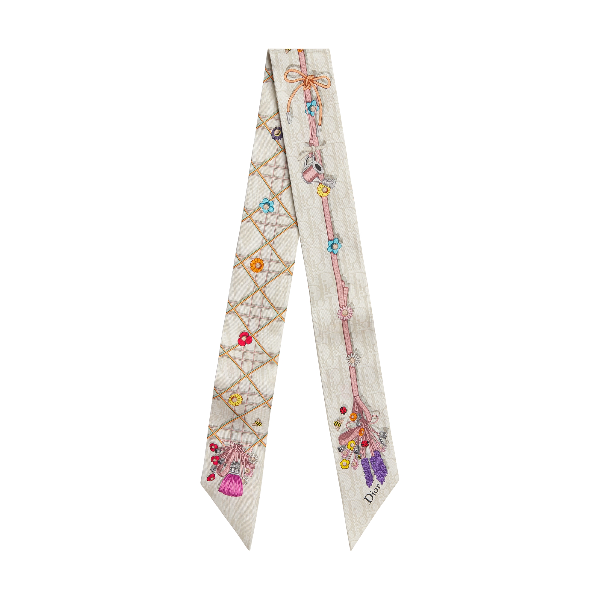  Beige Multicolor Silk Twill