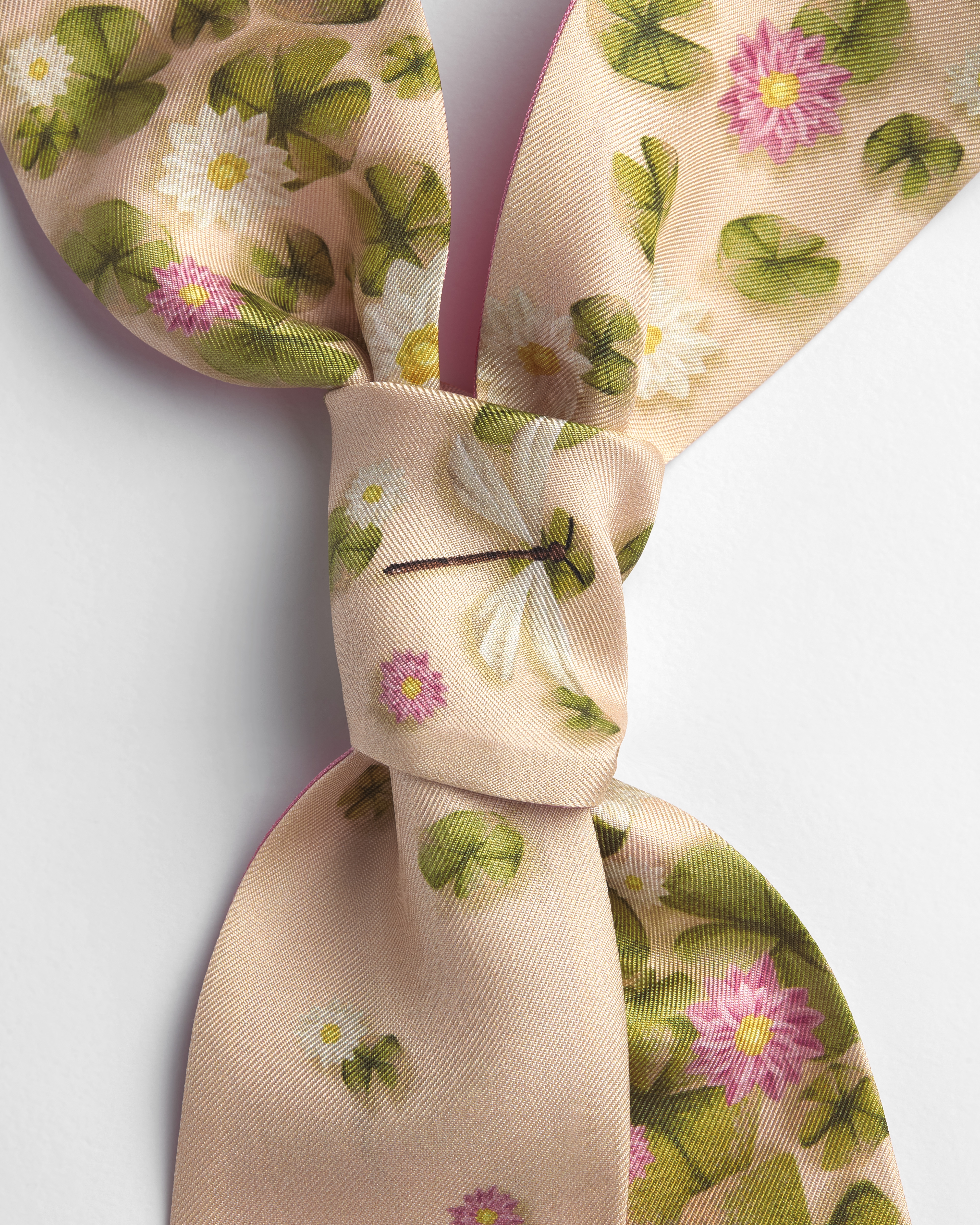 Dior Water Lily Mitzah Scarf Pink Multicolor Silk Twill E10