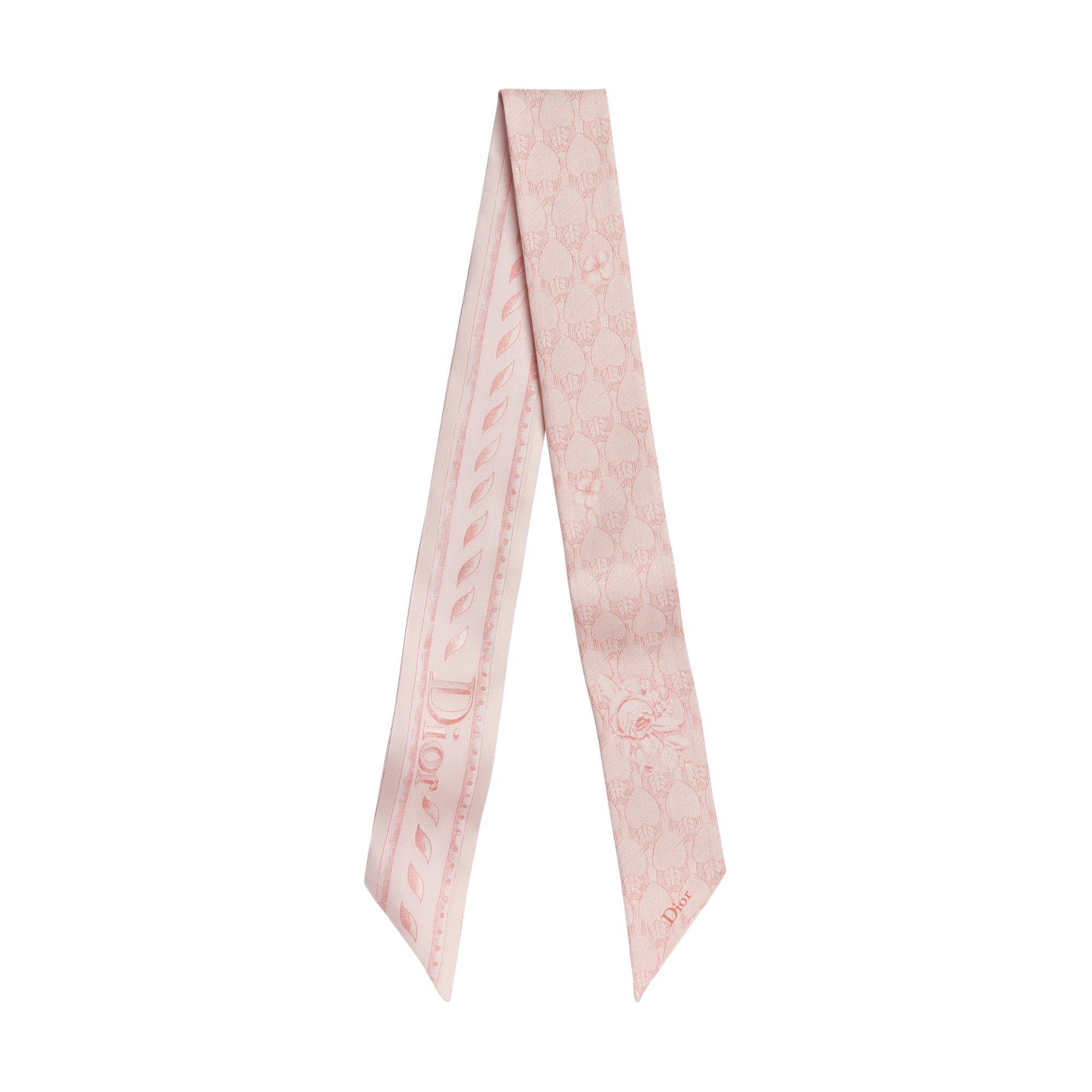 Dior Qixi Dior Colibri Mitzah Scarf Pink Silk Twill E01