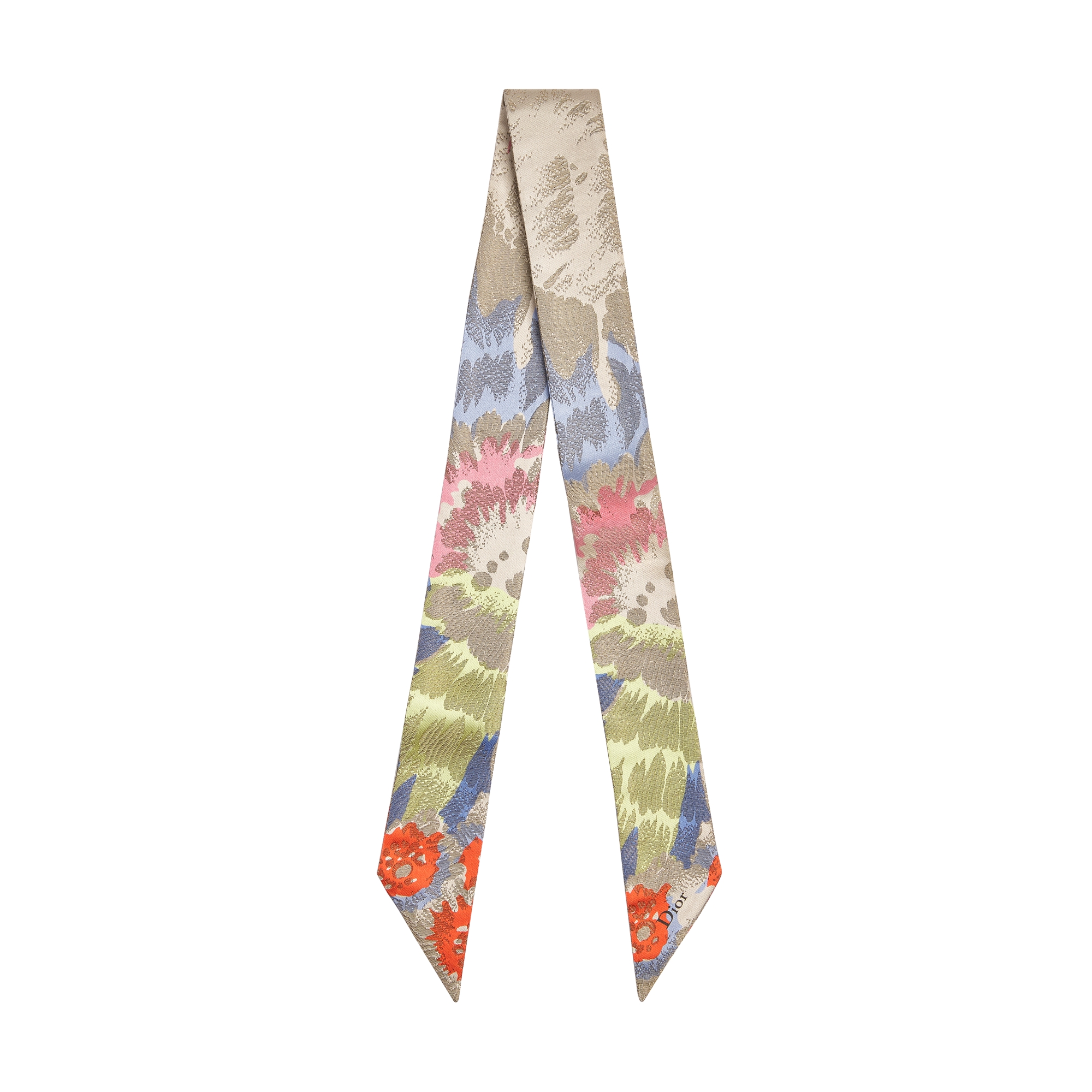 Dior Byzance Garden Mitzah Scarf Ivory Multicolor Silk Blend and