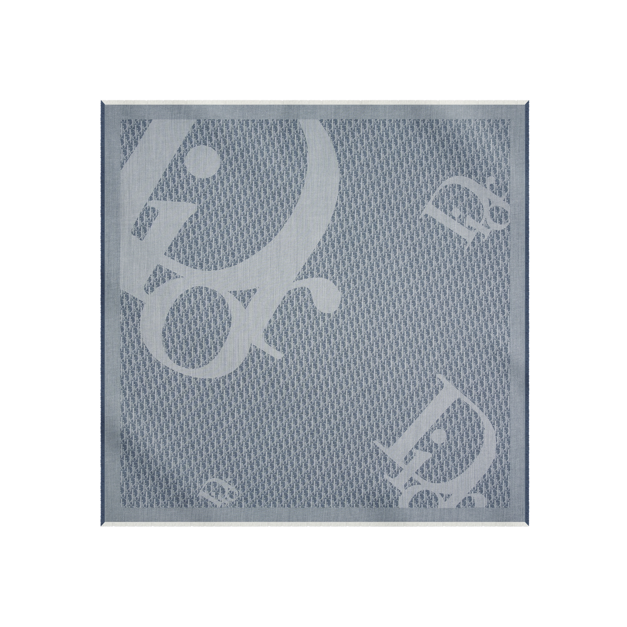 Dior Infini Denim Shawl Deep blue Cotton, Silk and Virgin Wool Jacquard E01