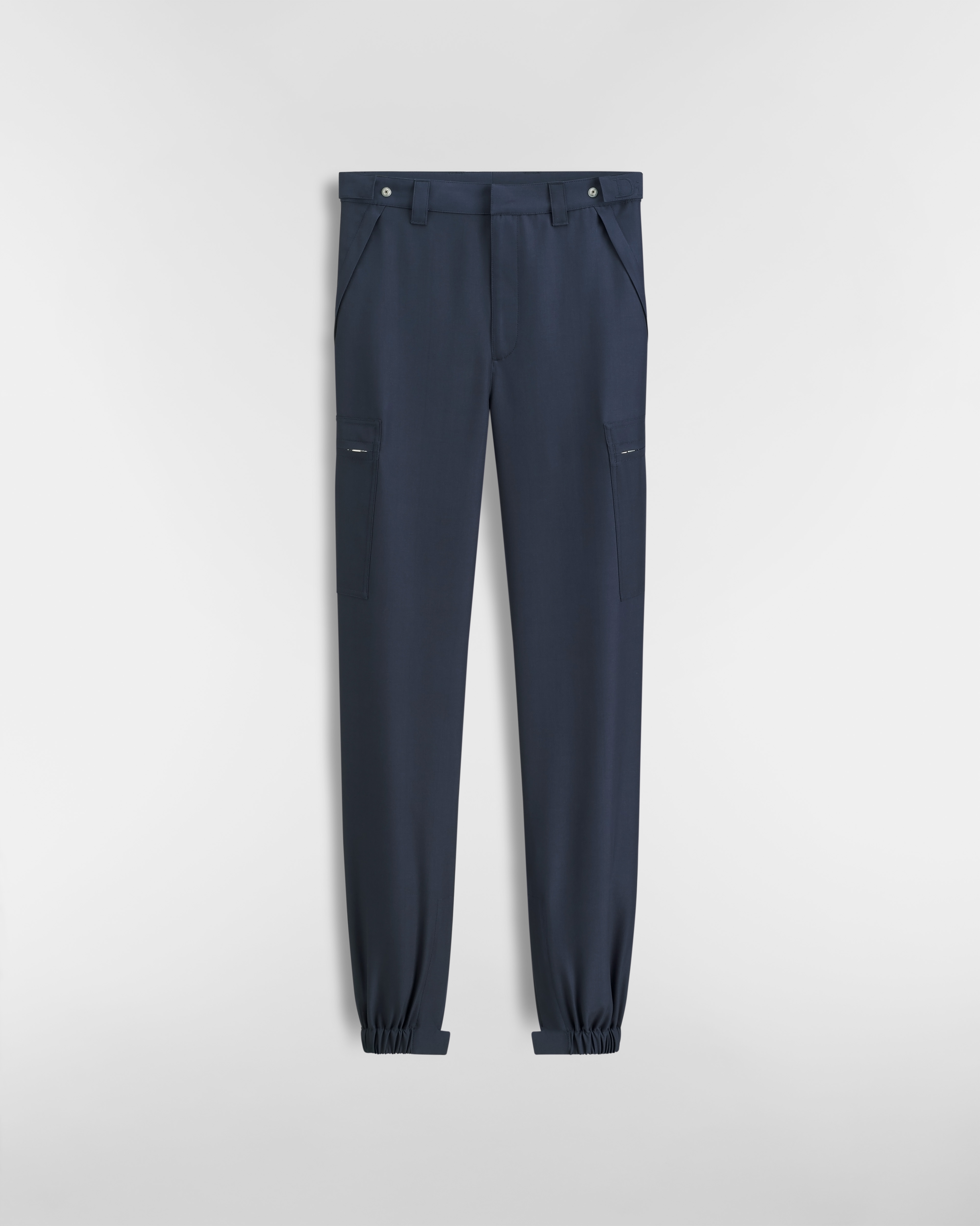 Cargohose mit Dior Stickerei Schurwollgabardine in Blau E01