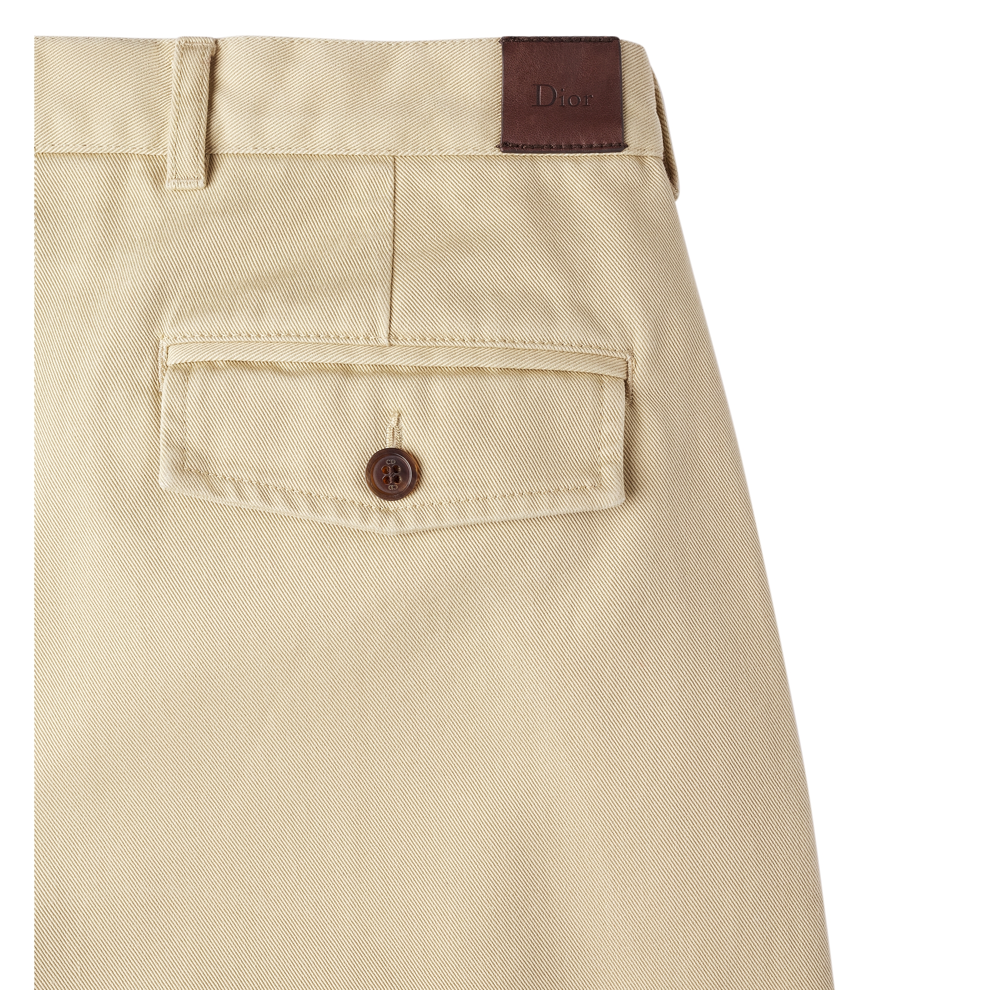 Pleated Chinos Beige Cotton Twill E09